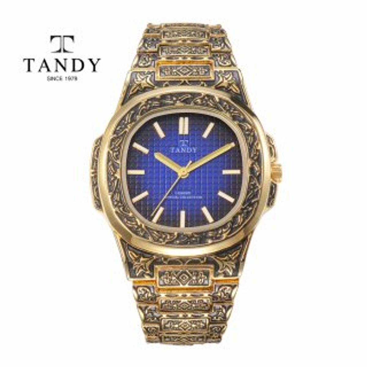 탠디(TANDY) 인그레이빙 라인 남성 메탈  손목 시계 T-6295