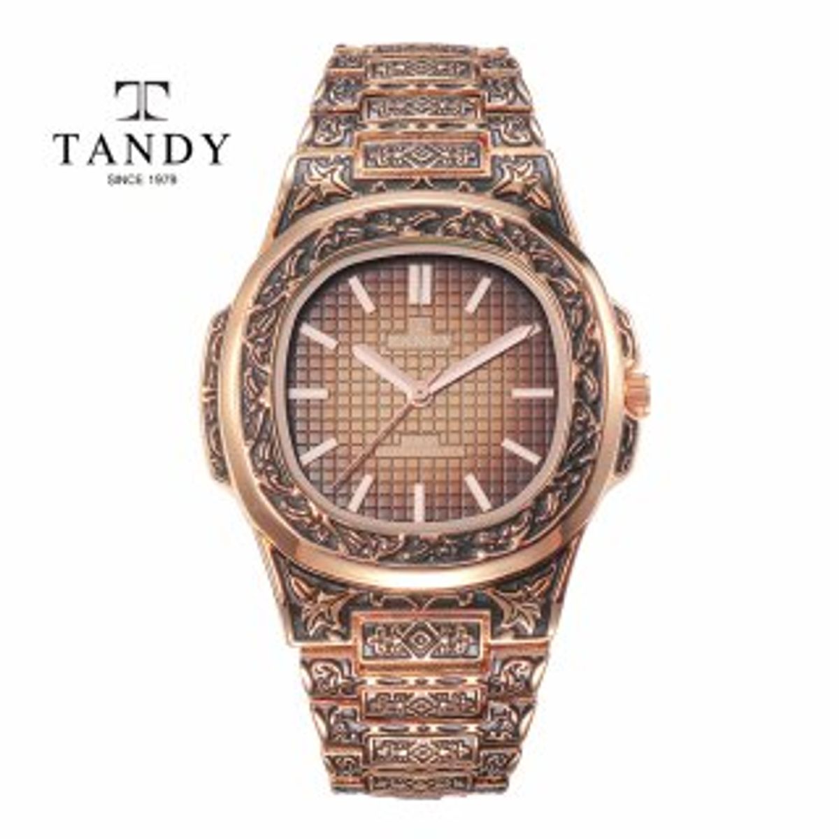 탠디(TANDY) 인그레이빙 라인 남성 메탈  손목 시계 T-6295