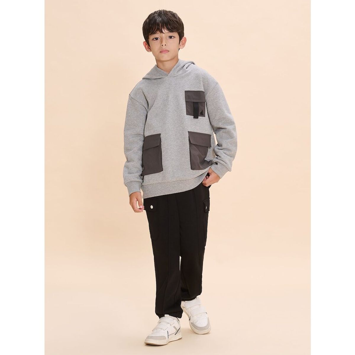 빈폴 키즈(BEANPOLE KIDS) 멀티 포켓 후디 스웨트 셔츠  그레이 (BI4941U113)