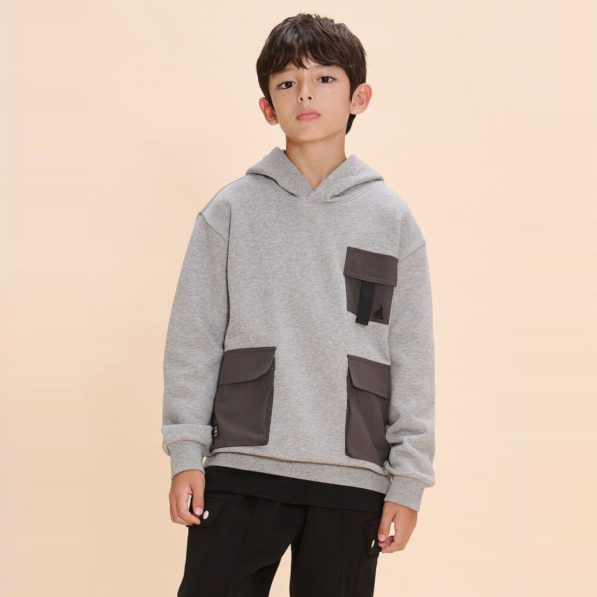 빈폴 키즈(BEANPOLE KIDS) 멀티 포켓 후디 스웨트 셔츠  그레이 (BI4941U113)