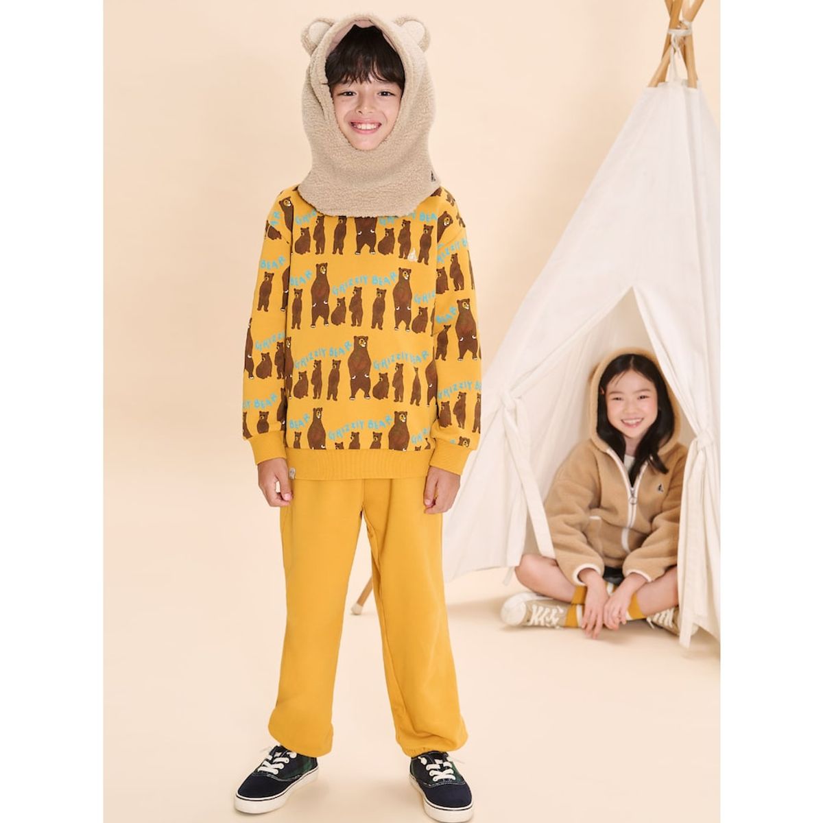 빈폴 키즈(BEANPOLE KIDS) [Print Bakery] 프린트 베이커리 스웨트 세트  옐로우 (BI4941U12E)