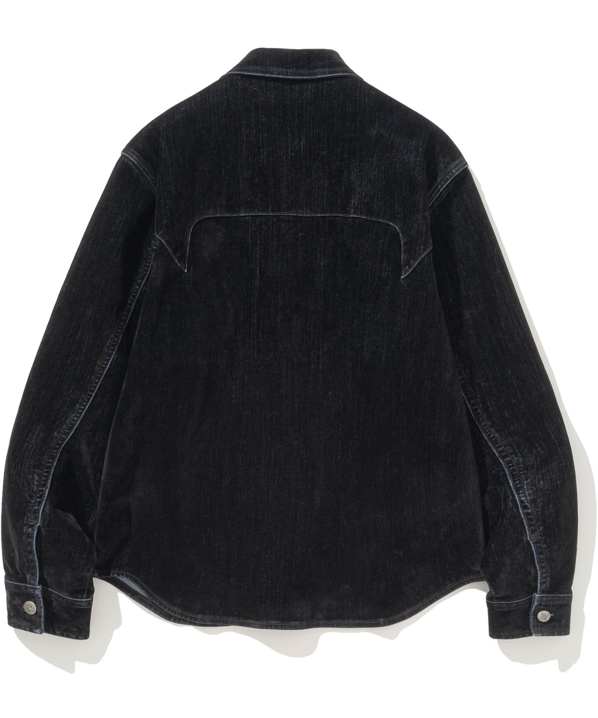 낫포너드(NOT4NERD) N4ND Offshoot Velvet Like Denim Shirt - Black