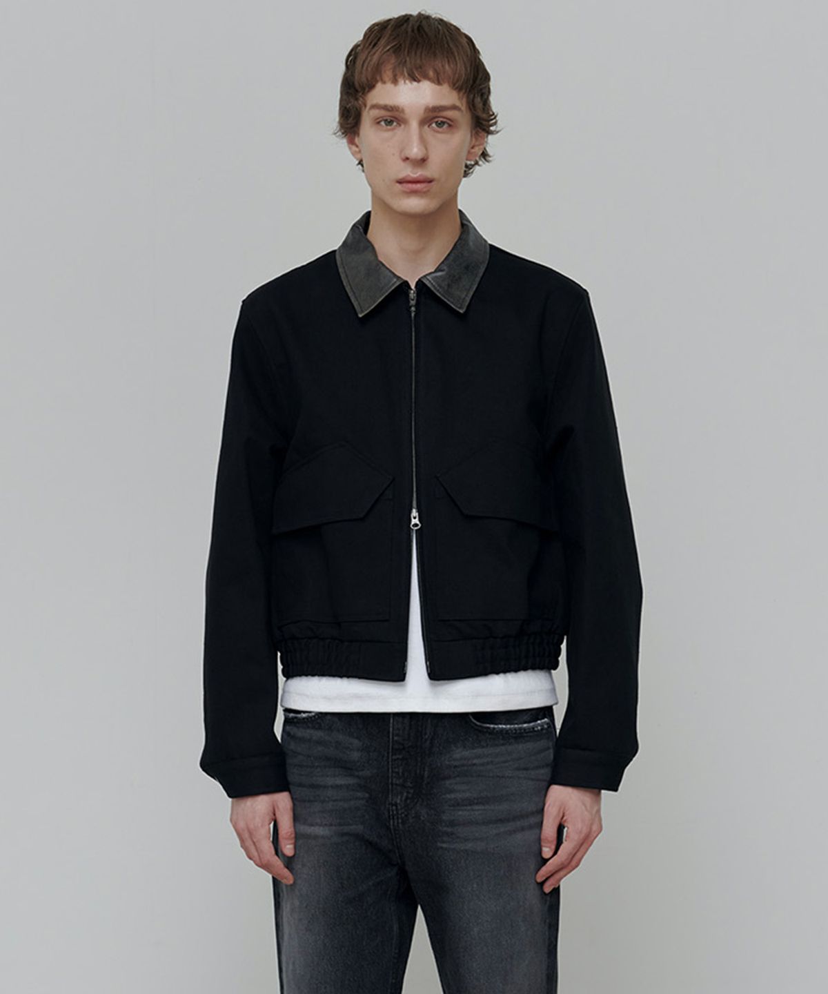 애니타임로릭(ANYTIME LOREAK) ASTA CROP WORK JACKET-BLACK