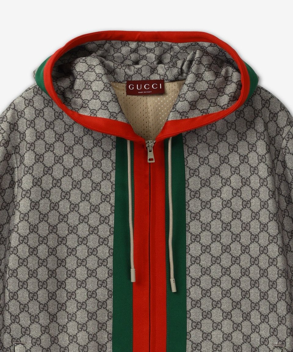 MUSINSA | GUCCI Web Monogram Zip-Up Hoodie - Beige / 795071XJGRV2270