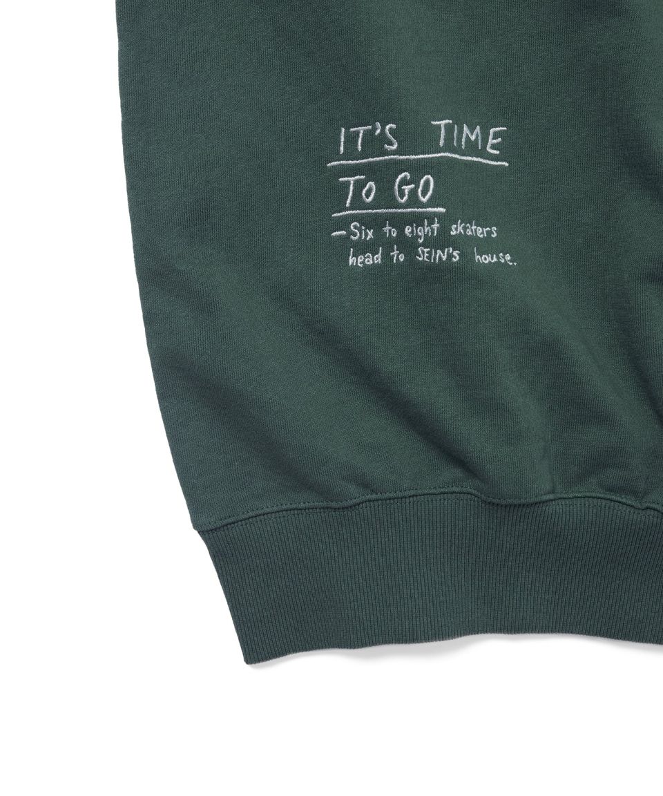 連休sale!stina！新品未使用daydream ♡グレイッシュグリーンM MUSINSA公式 | thisisneverthat Sketch Embroidery Crewneck Dark Green