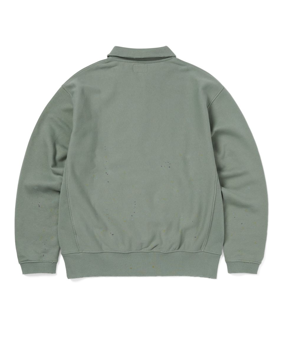MUSINSA公式 | thisisneverthat Damaged Half Zip Polo Sweatshirt