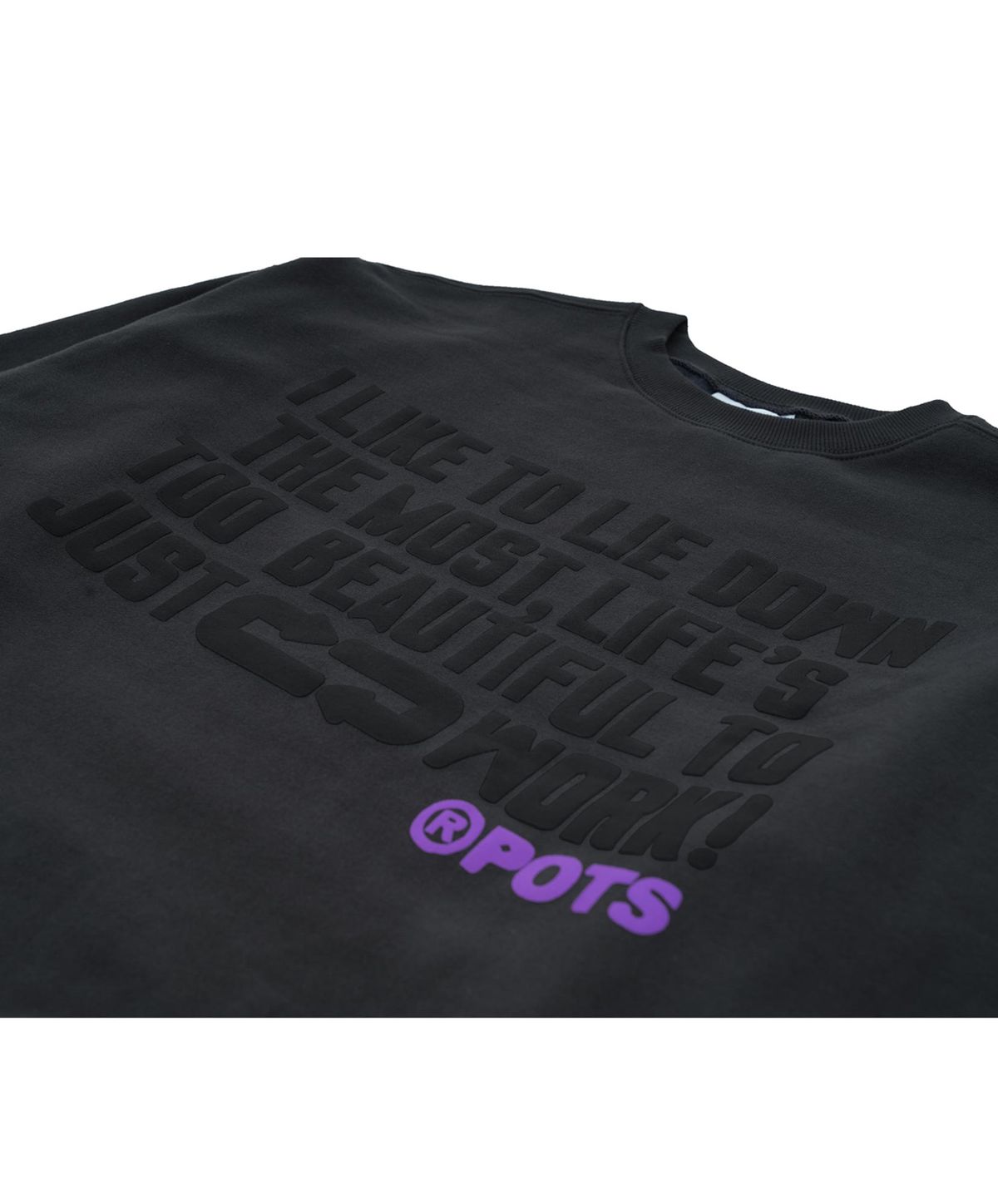 퍼츠(POTS) BURN OUT SWEATSHIRT [CHACOAL]