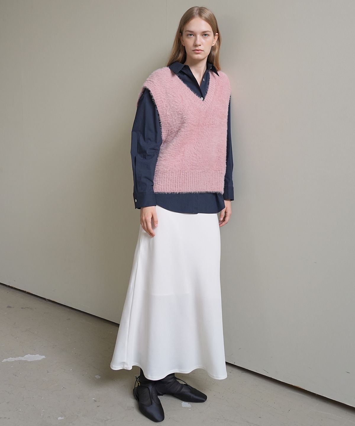폴앤앨리스(PAUL&ALICE) HAIRY KNIT VEST / PINK