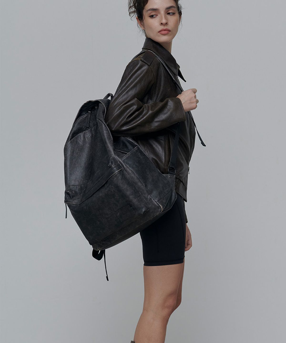 애니타임로릭(ANYTIME LOREAK) LILAC LEATHER BIG BAG-VINTAGE