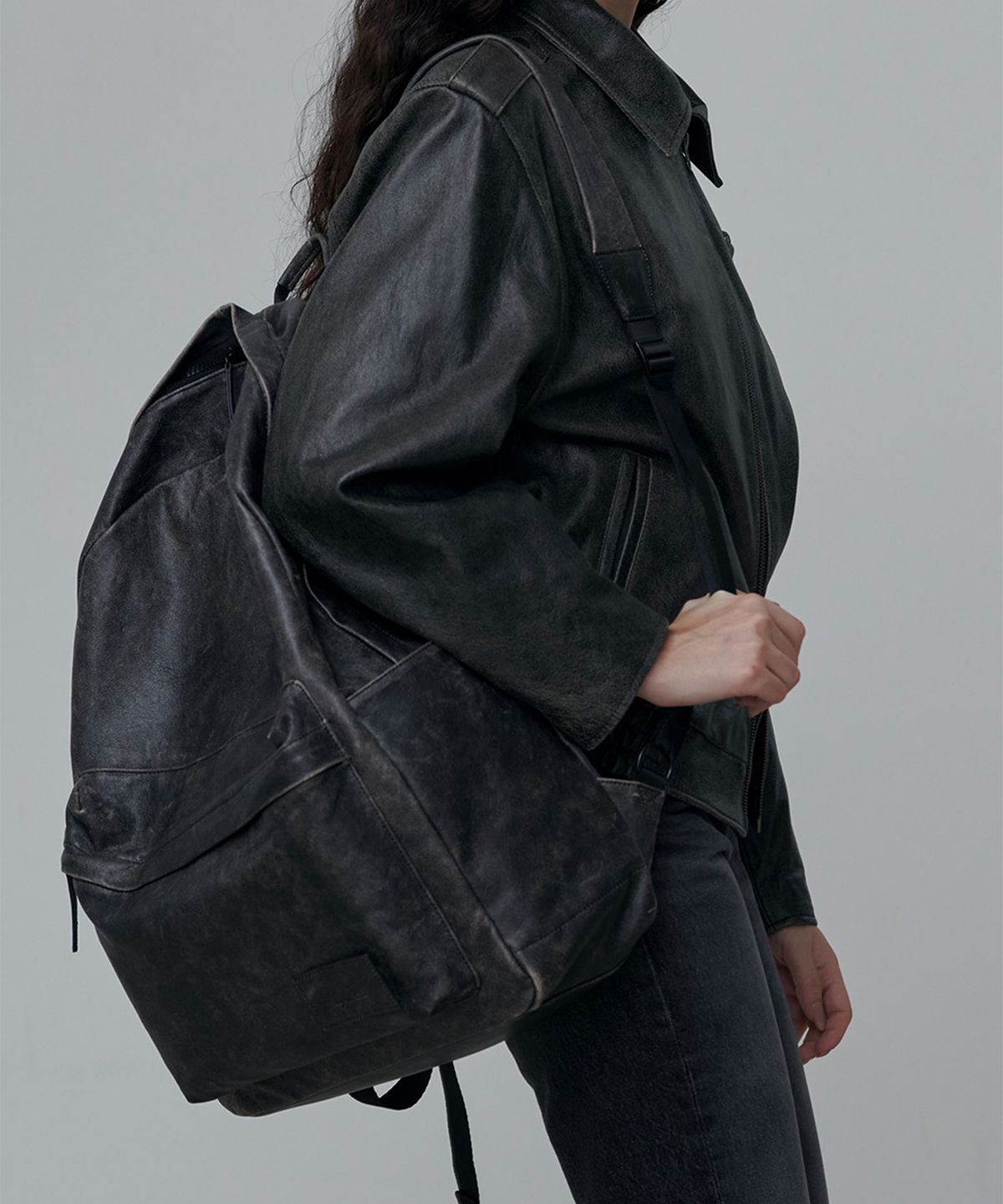 애니타임로릭(ANYTIME LOREAK) LILAC LEATHER BIG BAG-VINTAGE