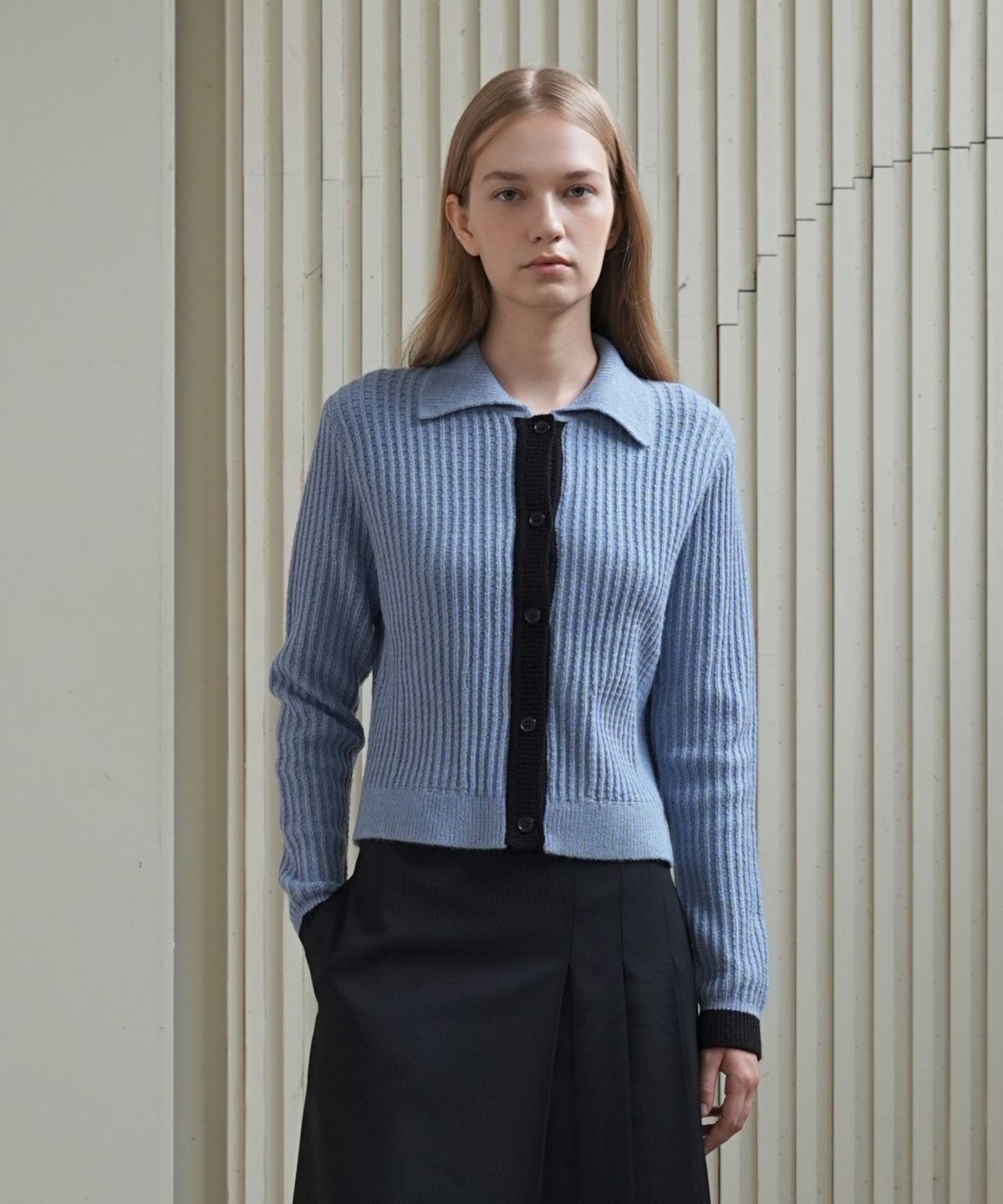 폴앤앨리스(PAUL&ALICE) COLOR BLOCK CARDIGAN / BLUE