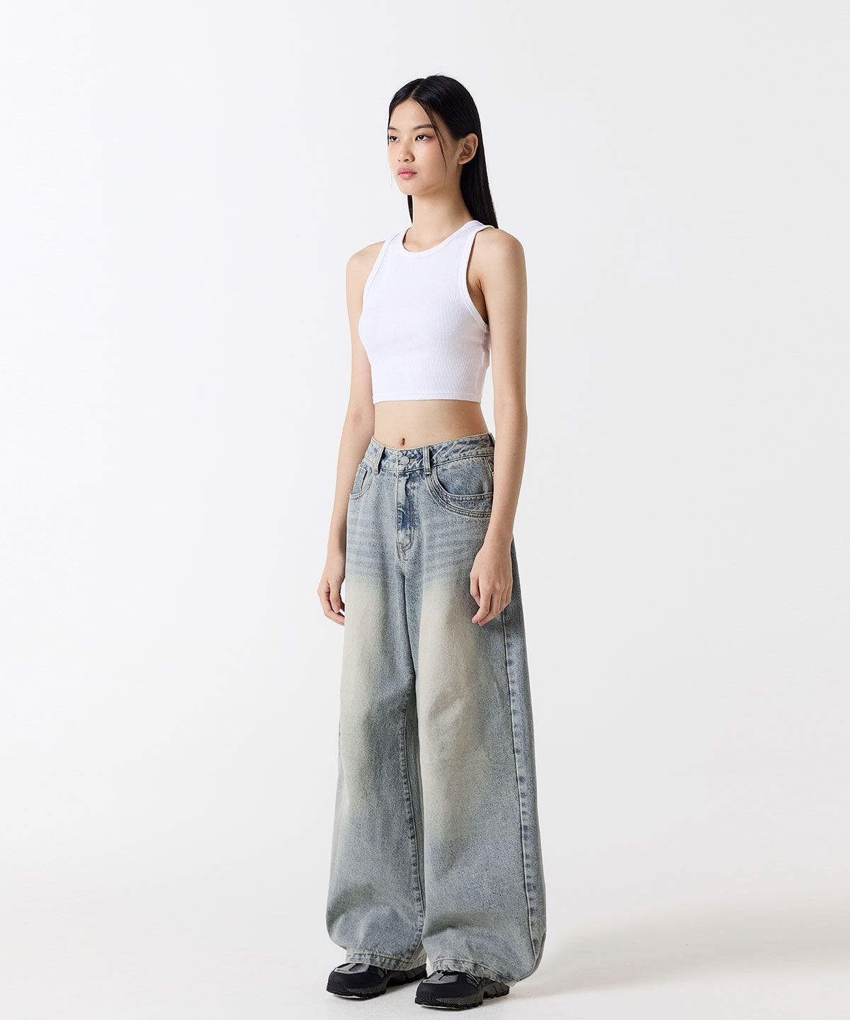 ★Odd Studio X SORANO BALLOON FIT DENIM SNAP BUTTON PANTS MUSINSA | ODDSTUDIO [ODD x SORANO] Balloon Fit Denim Snap