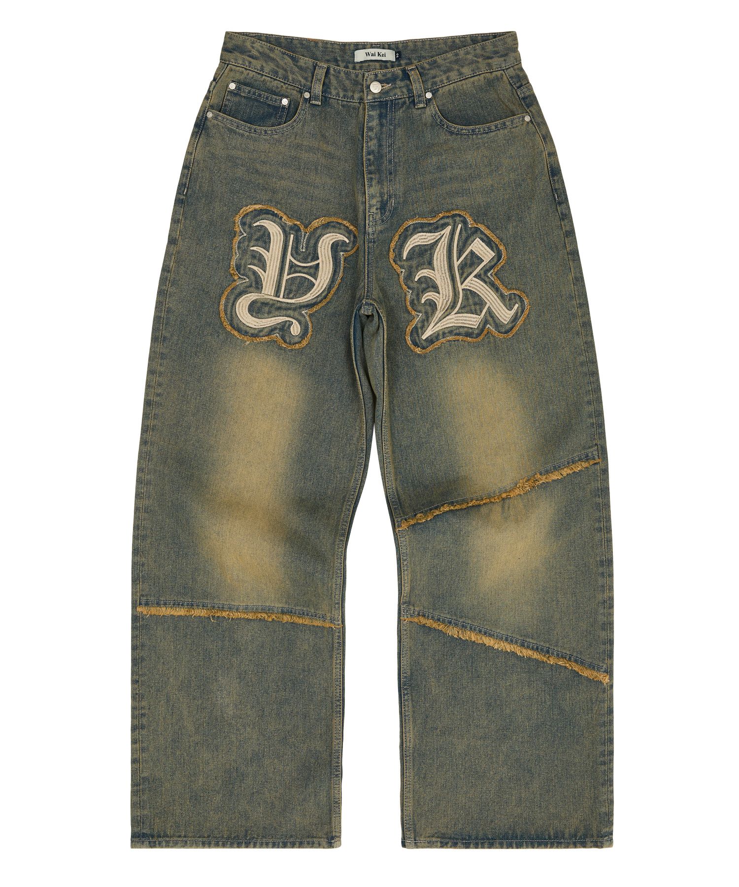 【WAIKEI】YK Applique Denim Pants Yellow Washing YK Applique Denim Pants Yellow Washing - WaiKei | 60