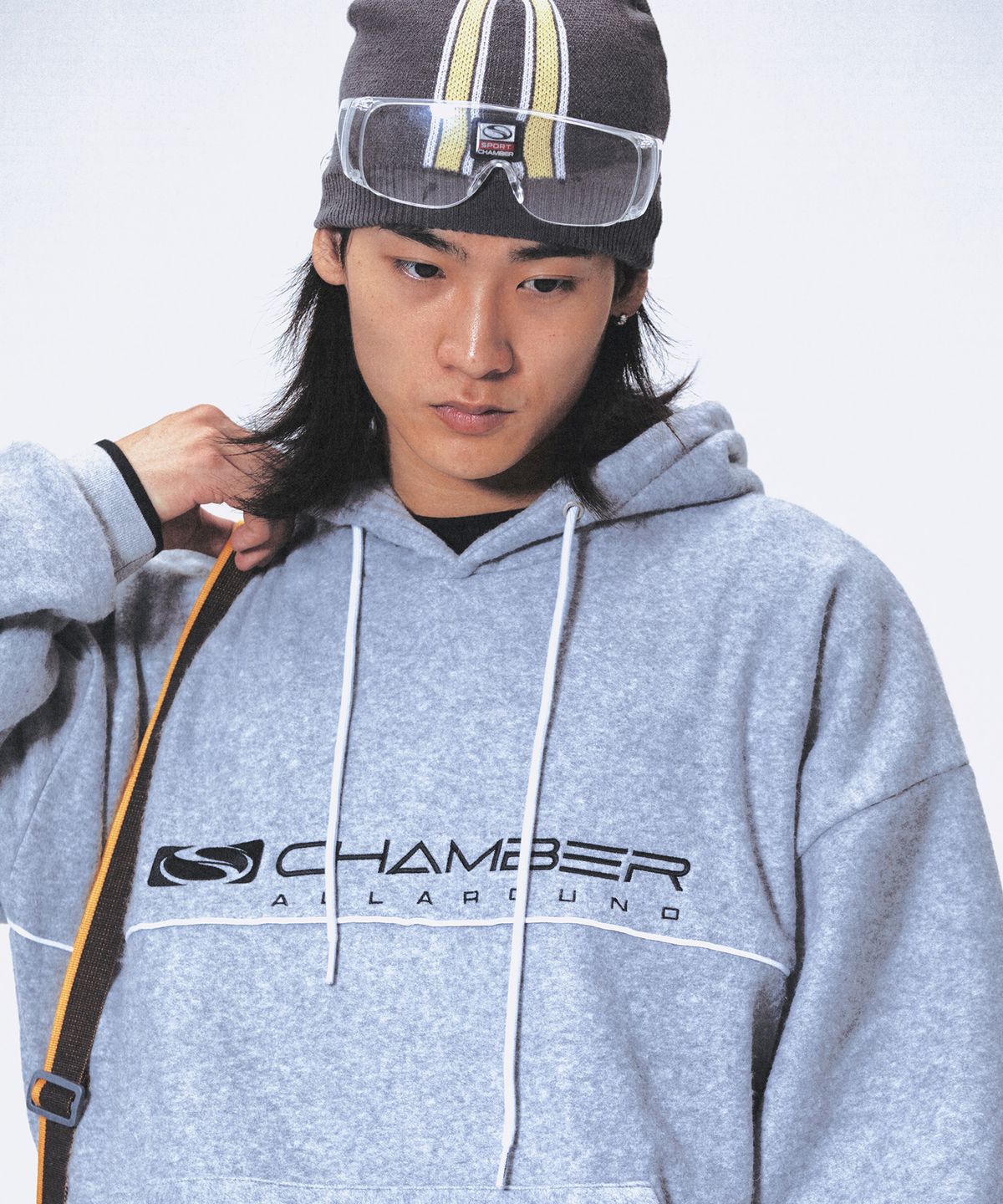 스포츠챔버(SPORT CHAMBER) SC 플래시 플리스 후드 티셔츠(그레이)