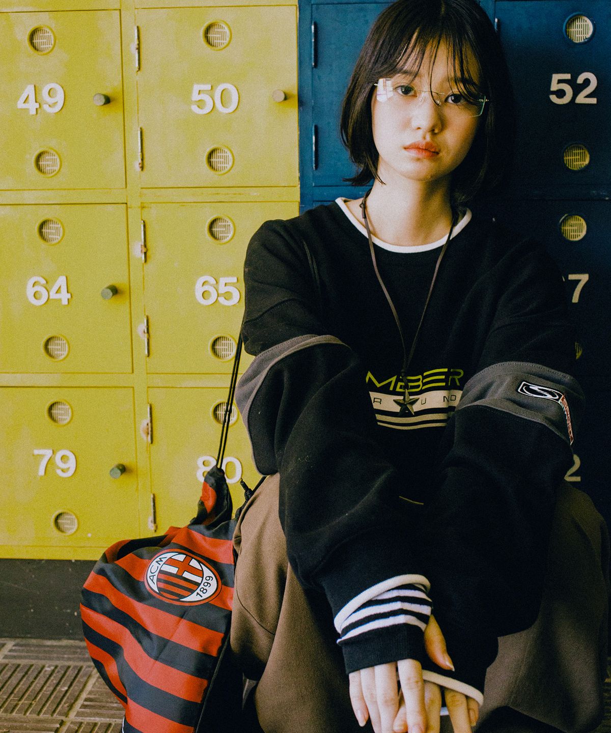 스포츠챔버(SPORT CHAMBER) SC 블록 스웻셔츠(블랙)