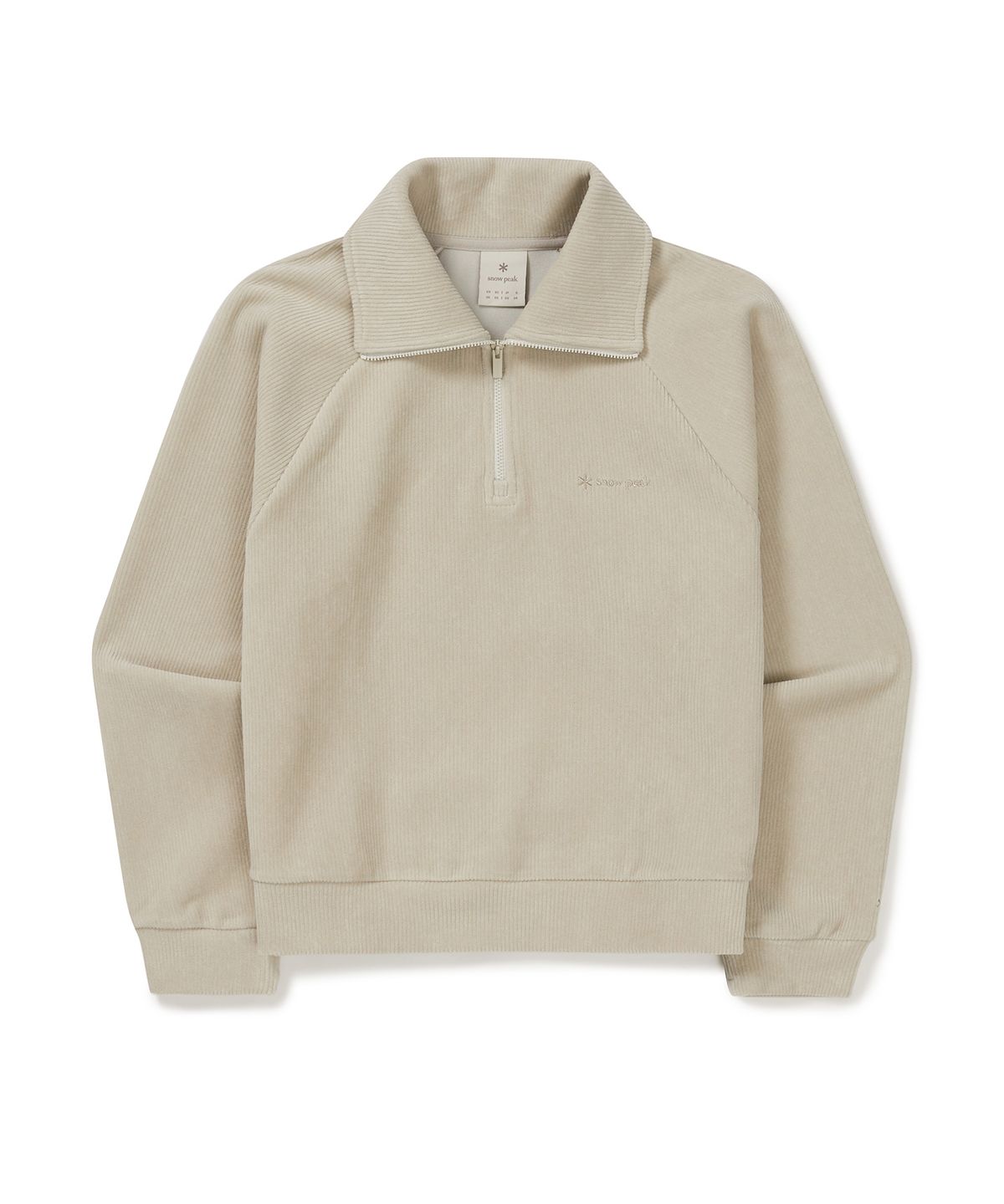 스노우피크 어패럴(SNOWPEAK APPAREL) 코듀로이 여성 반집업 맨투맨 (S24WWFZT71) Light Beige