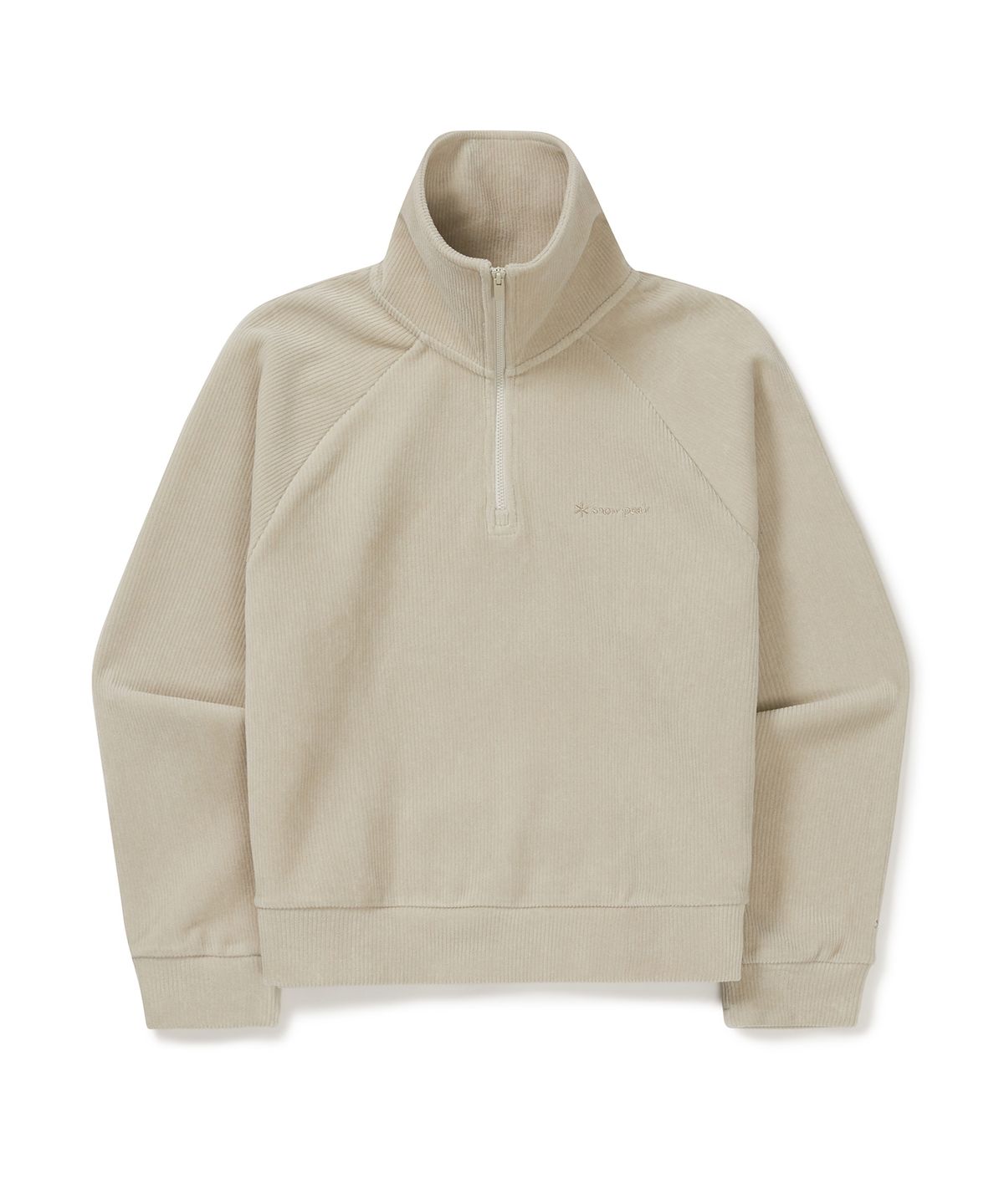 스노우피크 어패럴(SNOWPEAK APPAREL) 코듀로이 여성 반집업 맨투맨 (S24WWFZT71) Light Beige