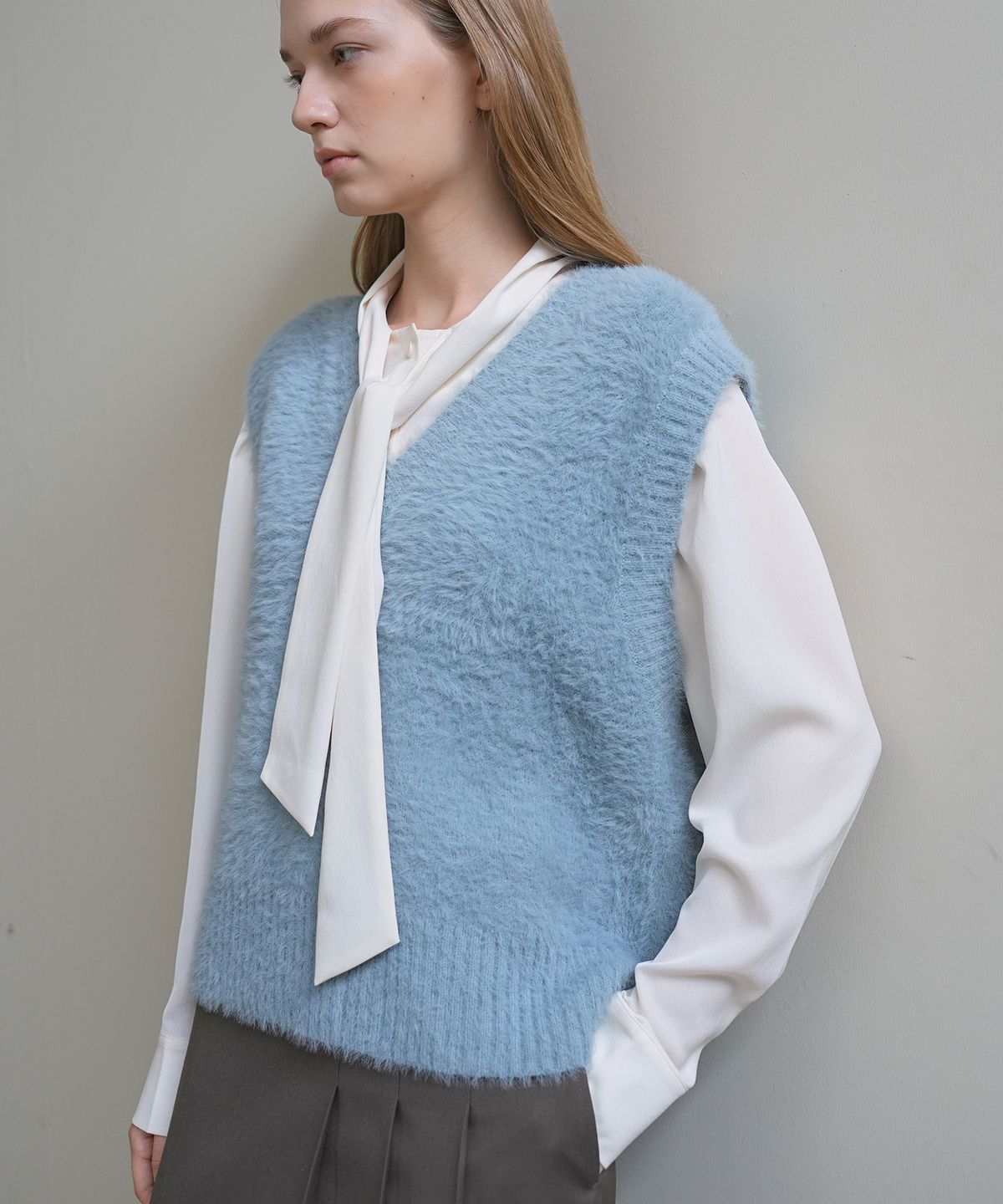 폴앤앨리스(PAUL&ALICE) TIE BLOUSE / IVORY