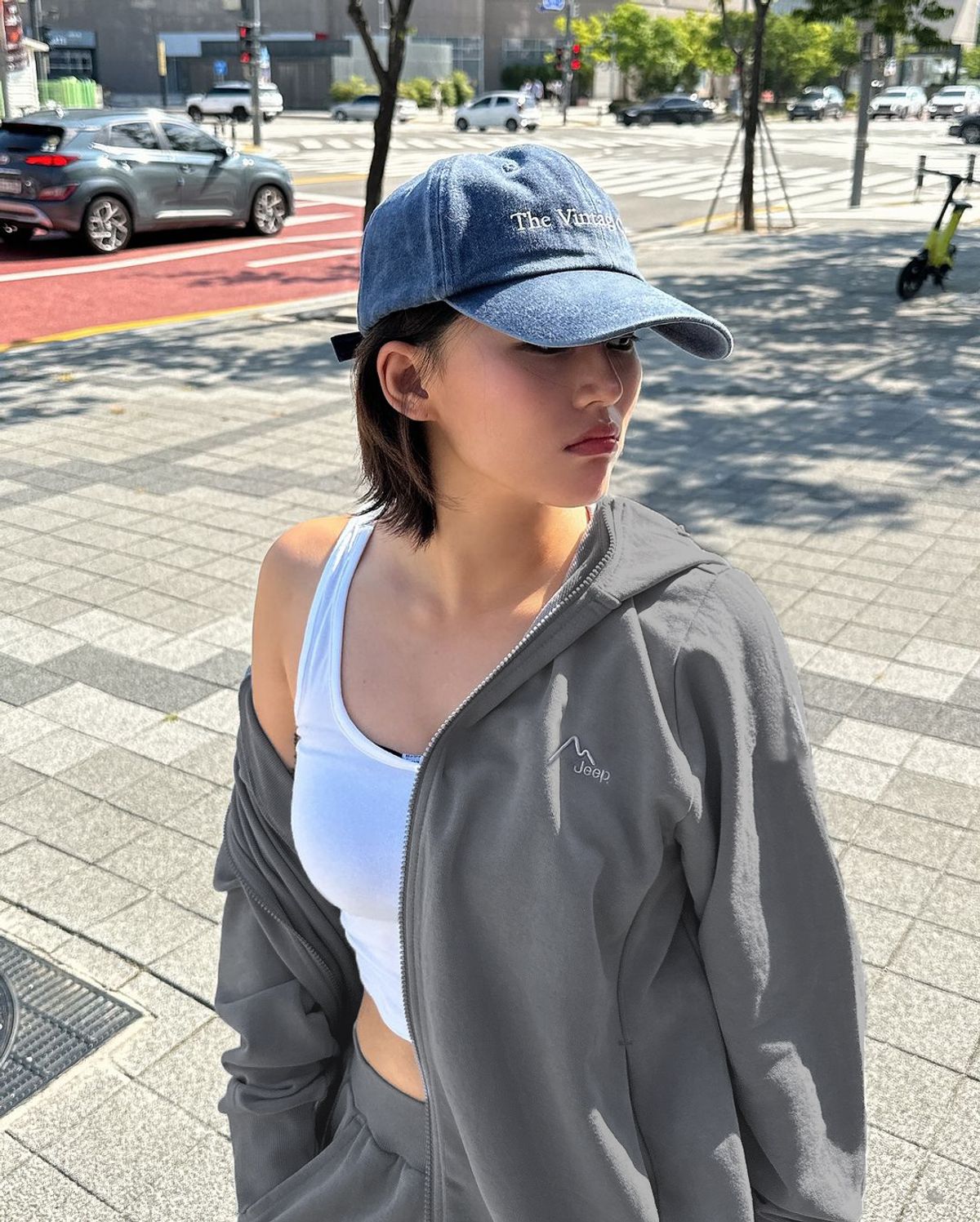 지프(JEEP) [330g] 피그먼트 2way Peak-Logo 후드집업 (JP5TZU612GR)