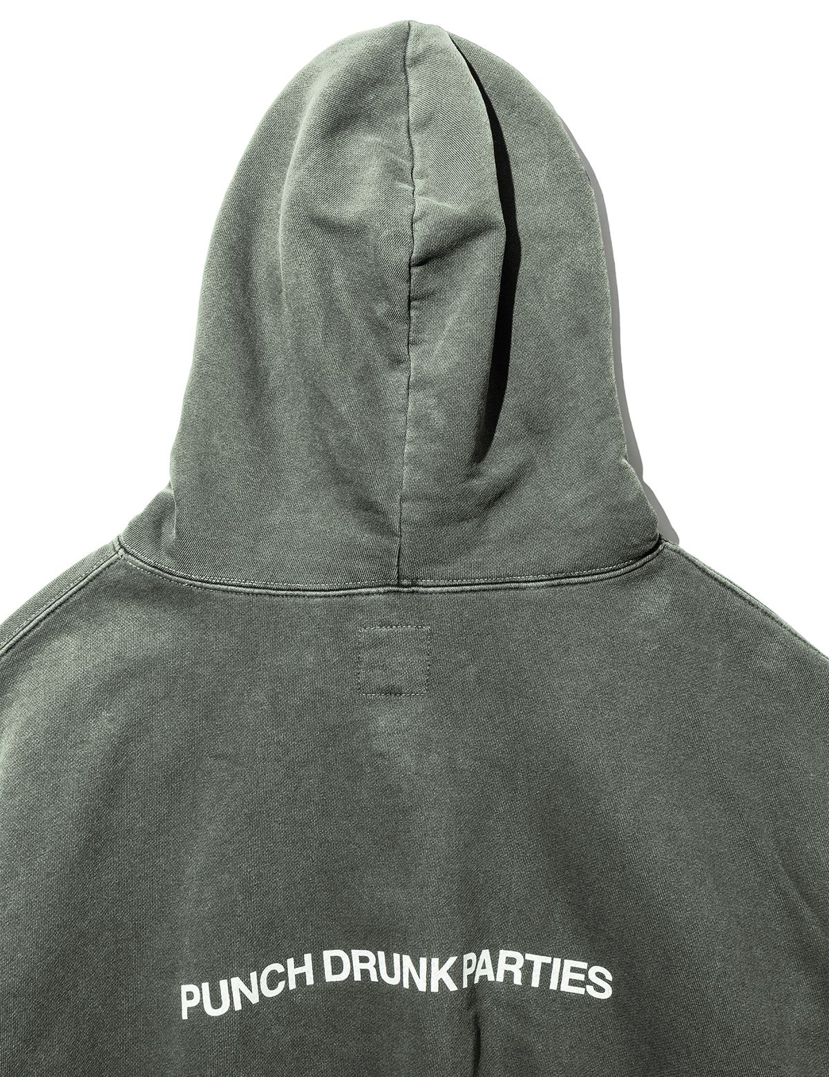 펀치드렁크파티즈(PUNCH DRUNK PARTIES) Circle Logo Garment Dyed Hoodie (KHAKI)