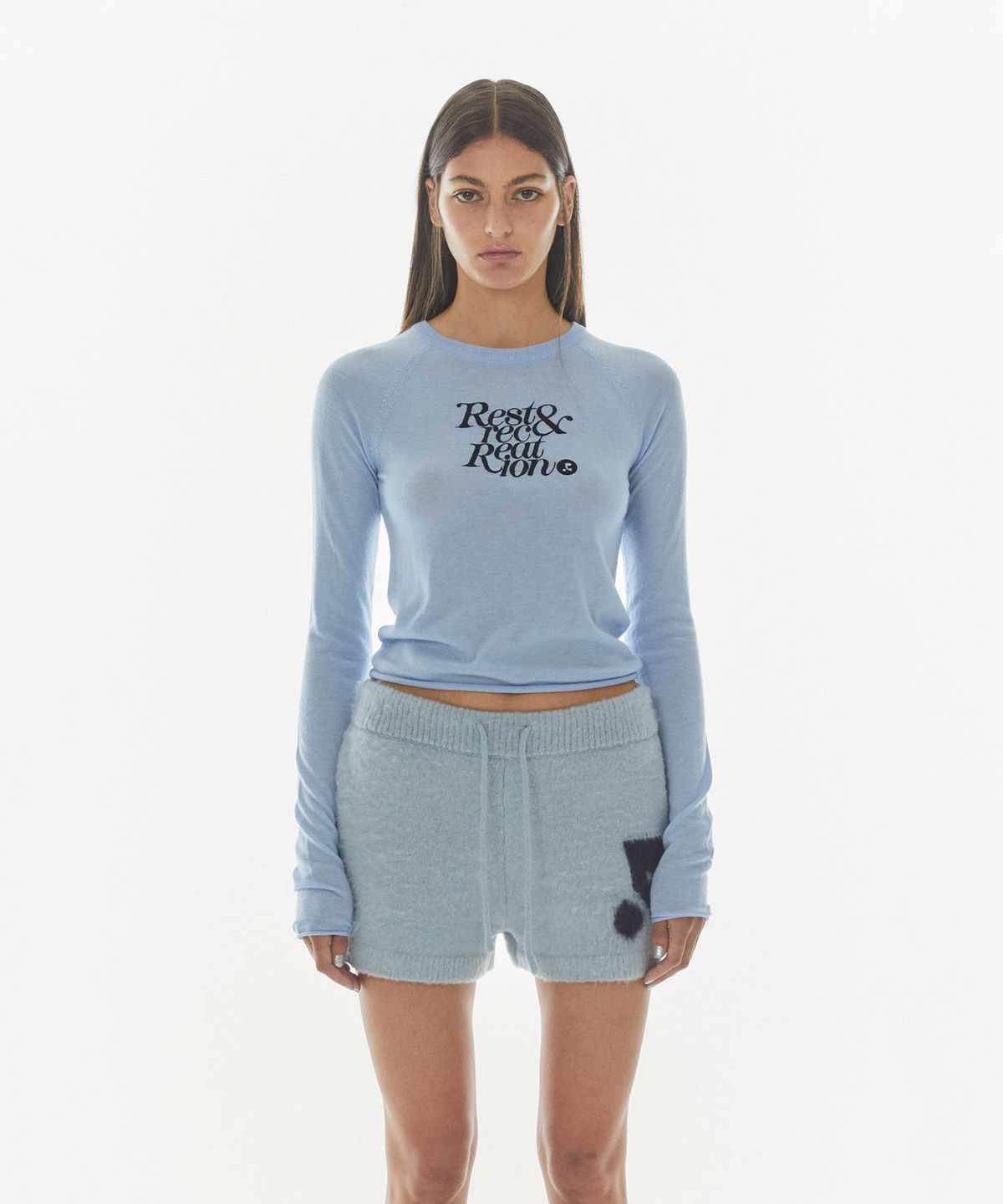 레스트앤레크레이션(REST&RECREATION) RAGLAN LONG SLEEVE KNIT - SKY BLUE