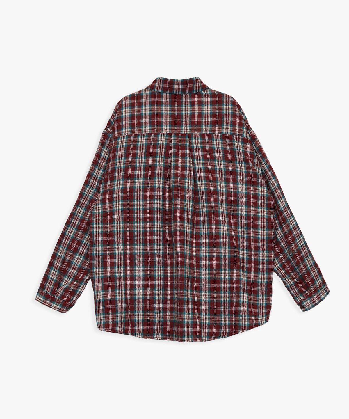 핑크파인애플(PINK PINEAPPLE) CHECK FRILL POCKET SHIRT_RED