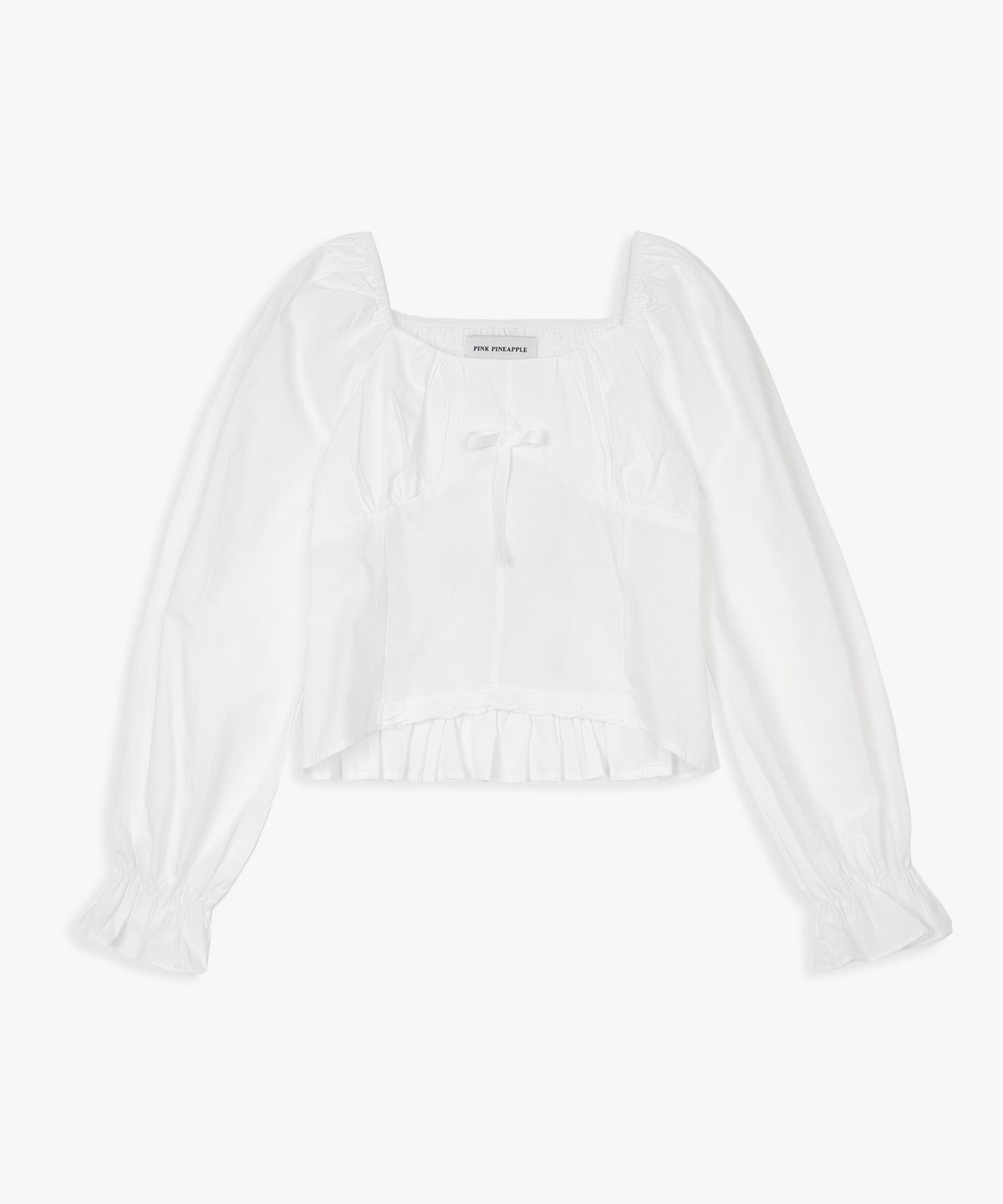 핑크파인애플(PINK PINEAPPLE) COQUETTE RIBBON BLOUSE_WHITE