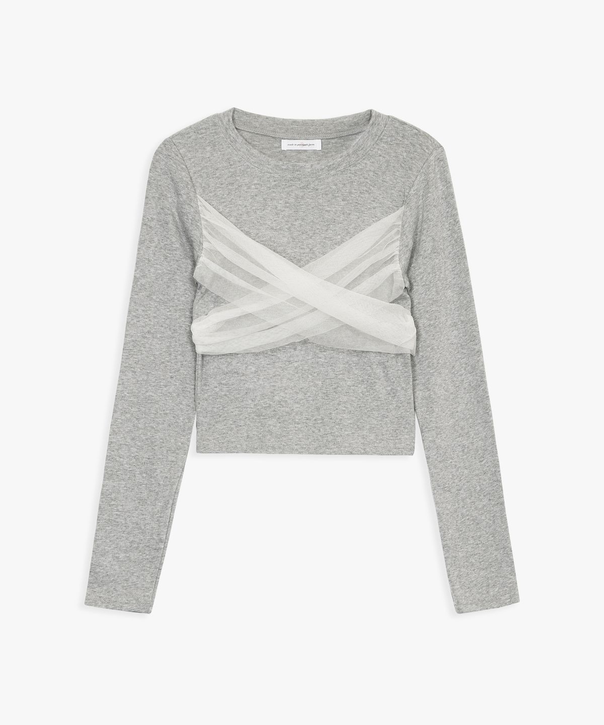핑크파인애플(PINK PINEAPPLE) BALLET TIED RIBBON TOP_GREY
