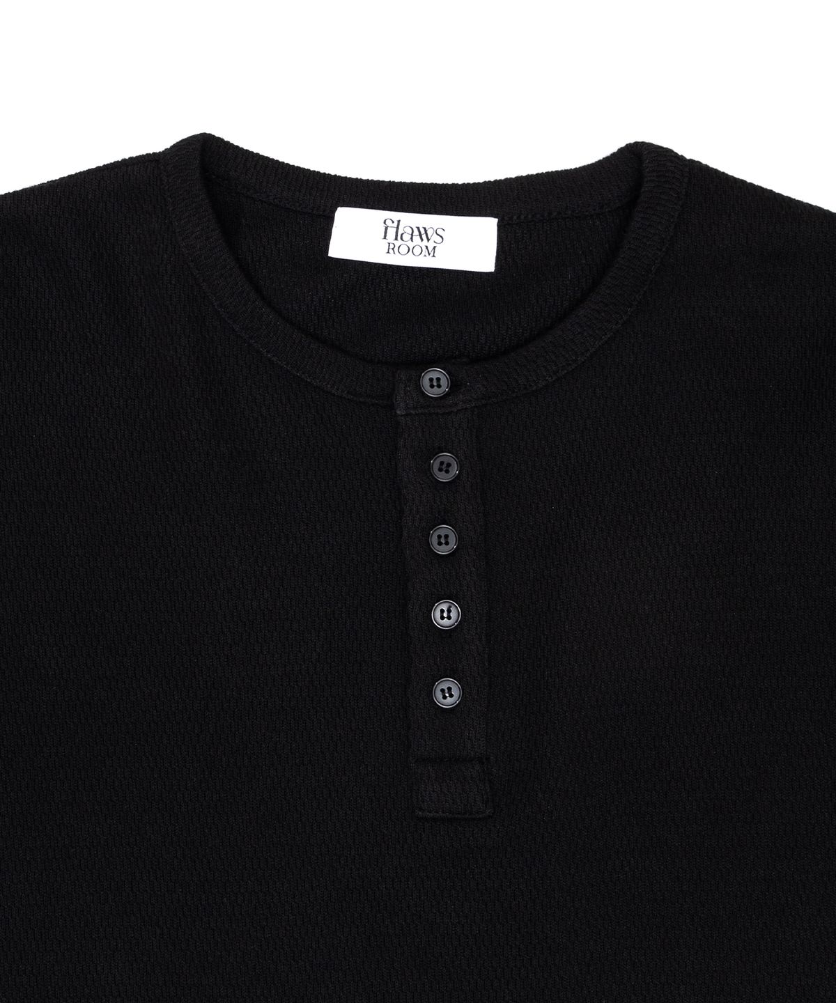 플로즈룸(FLAWSROOM) 5Button Henley BLACK