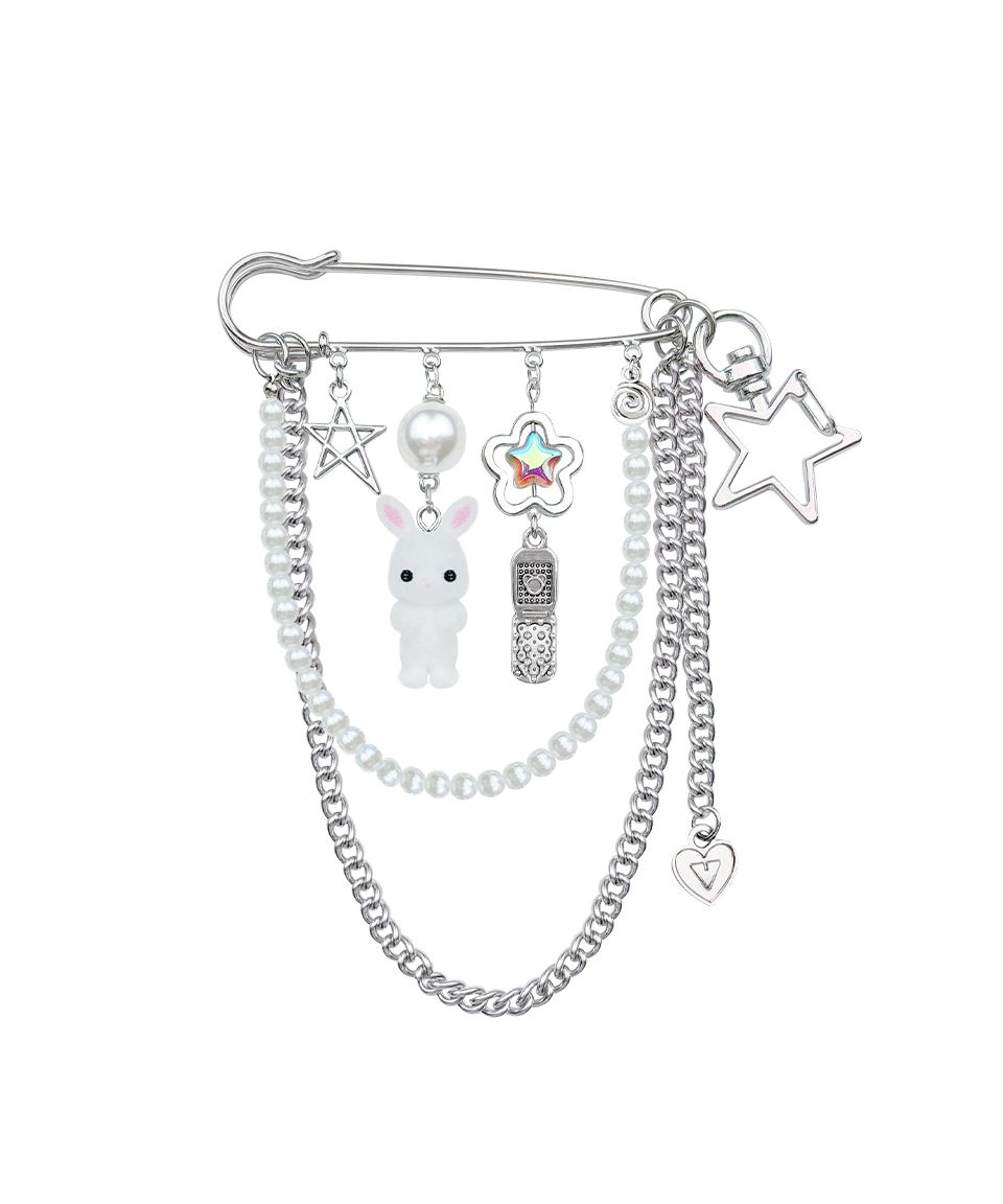 VVV☆ANIMAL PEARL CHAIN SAFETY PIN KEYRING Animal Pearl Chain Safety Pin Keyring - VVV | 60% - Asian