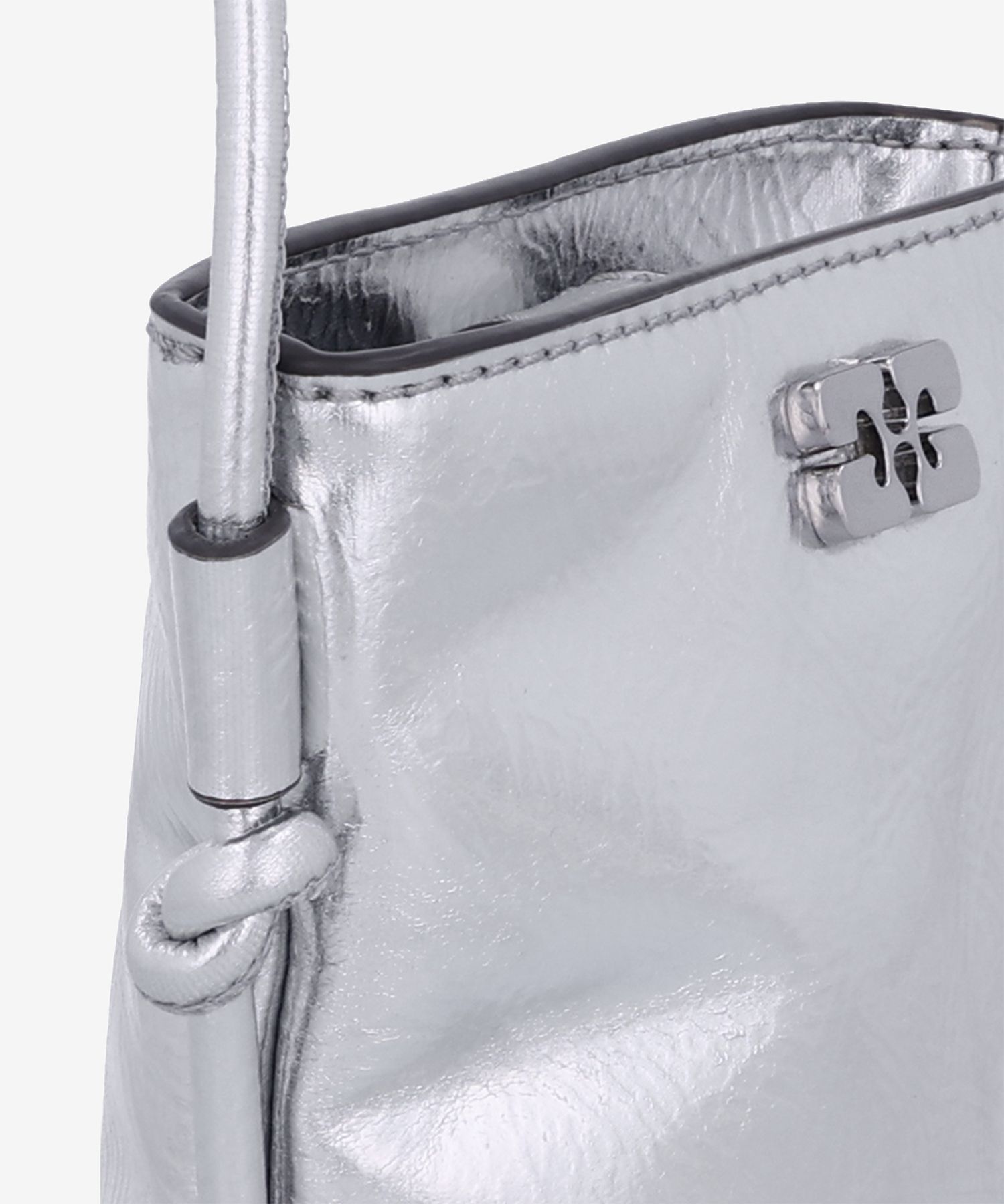 MUSINSA | GANNI Gani Boo Metallic Crossbody Bag - Silver