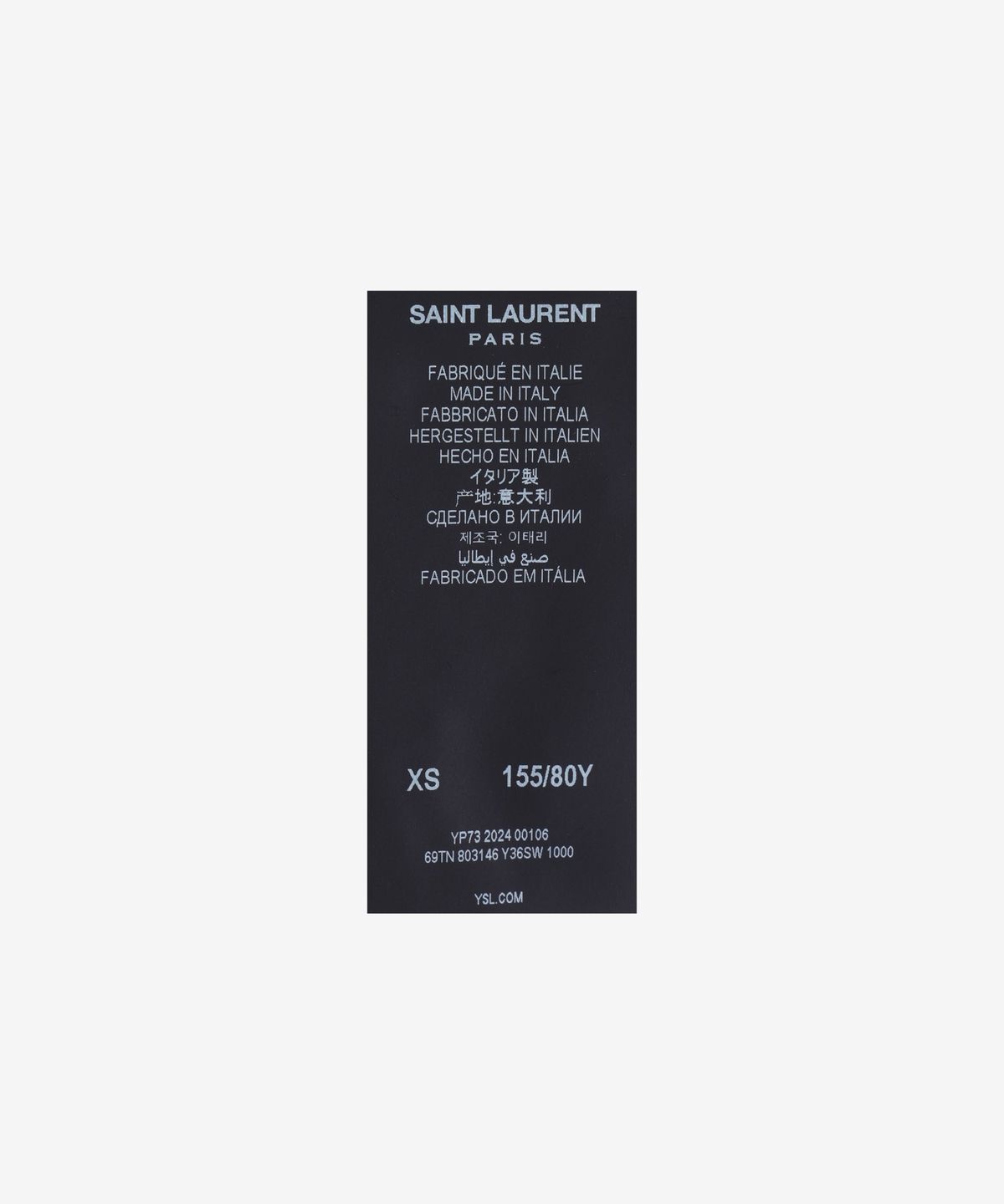 생로랑(SAINT LAURENT) 하이 V넥 맨투맨 - 블랙 / 803146Y36SW1000