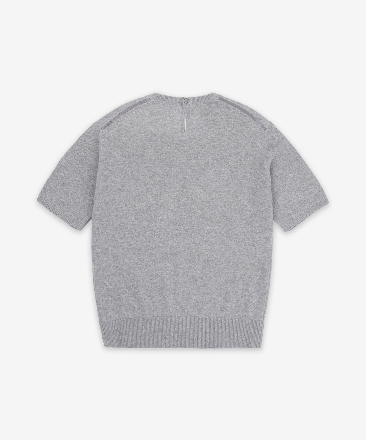 생로랑(SAINT LAURENT) 울 크루넥 반소매 니트 - 그레이 / 800574Y76IY1473