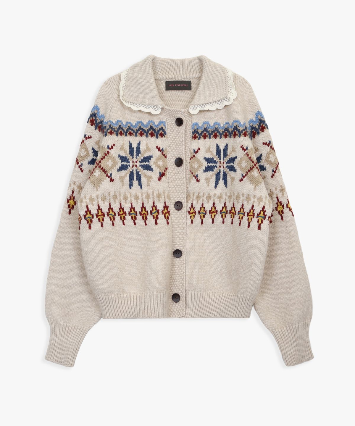 핑크파인애플(PINK PINEAPPLE) SNOWFLAKE CARDIGAN_BEIGE
