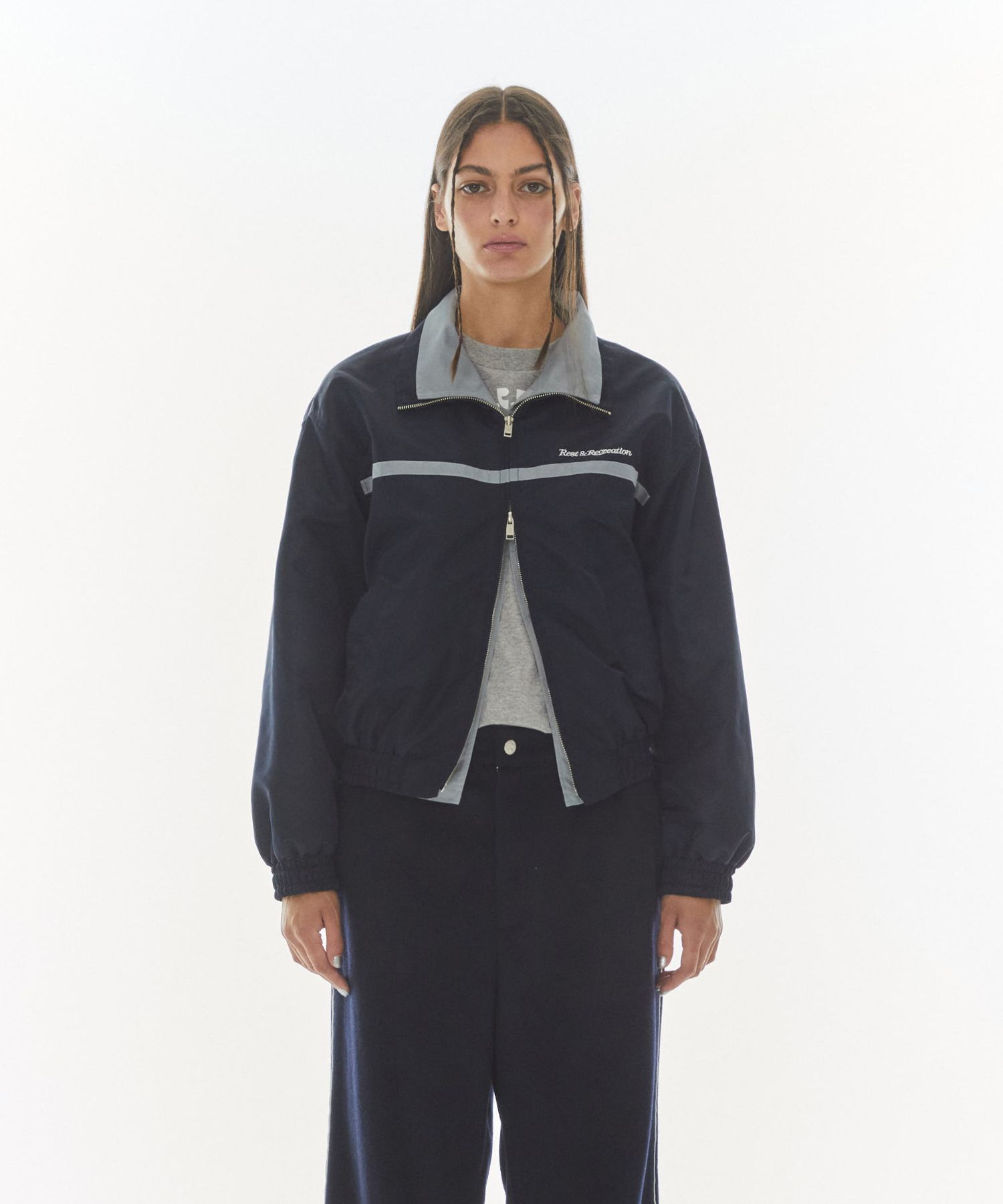 ☆送料・関税込☆Rest&Recreation★LAYERED NYLON JACKET★ MUSINSA | REST&RECREATION LAYERED NYLON JACKET - NAVY