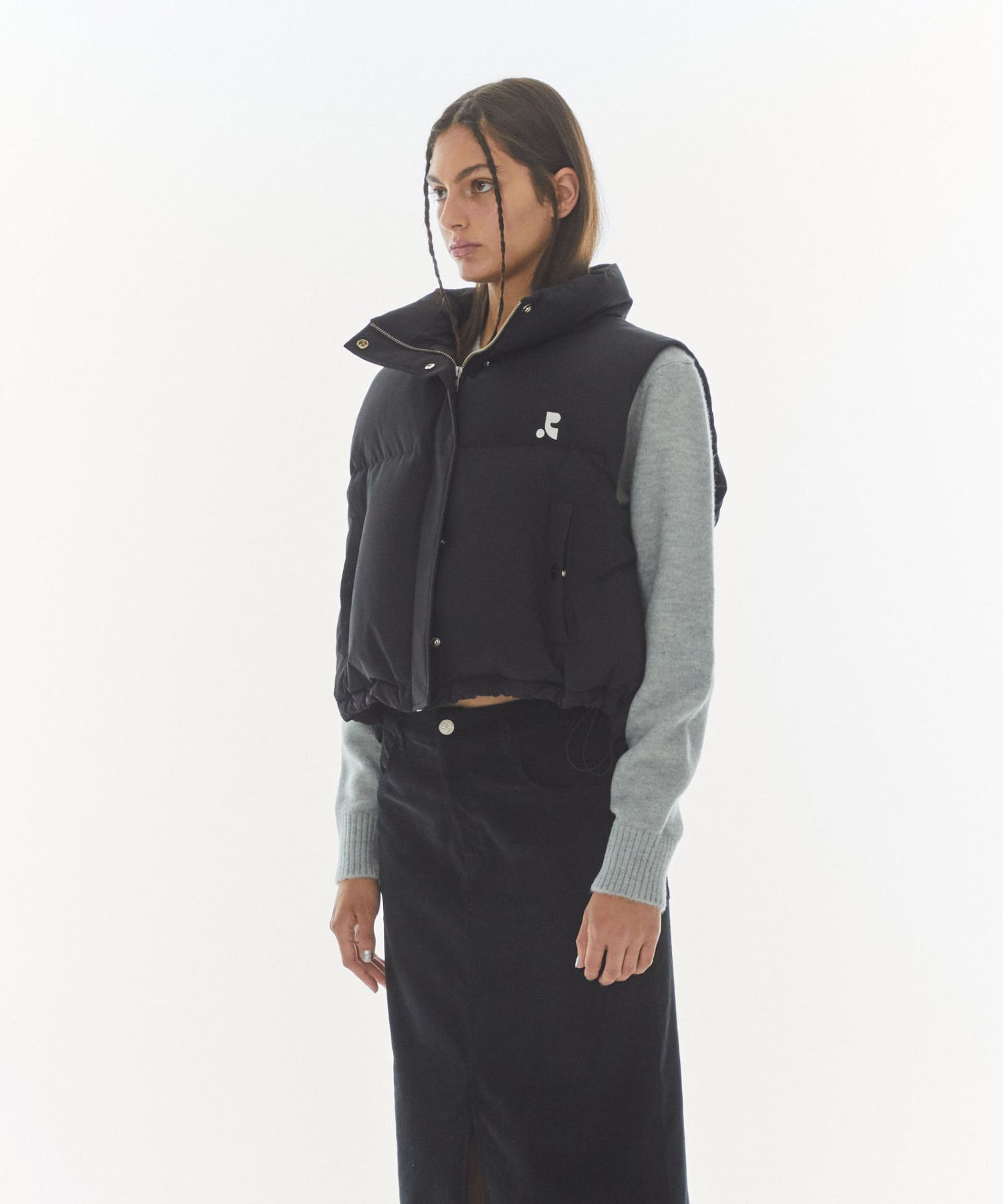 MUSINSA公式 | REST&RECREATION SHORT DOWN VEST - BLACK