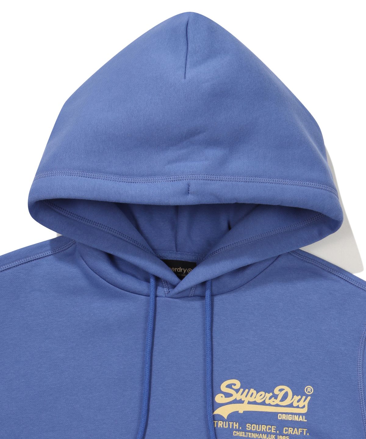 슈퍼드라이(SUPERDRY) 빈티지 스몰 로고 후드 티셔츠 블루