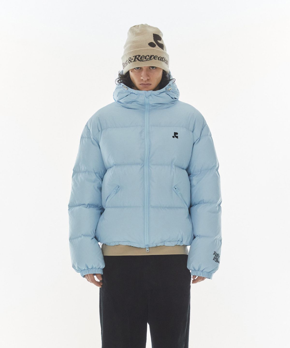 레스트앤레크레이션(REST&RECREATION) 2WAY HOOD DOWN JACKET - SKY BLUE
