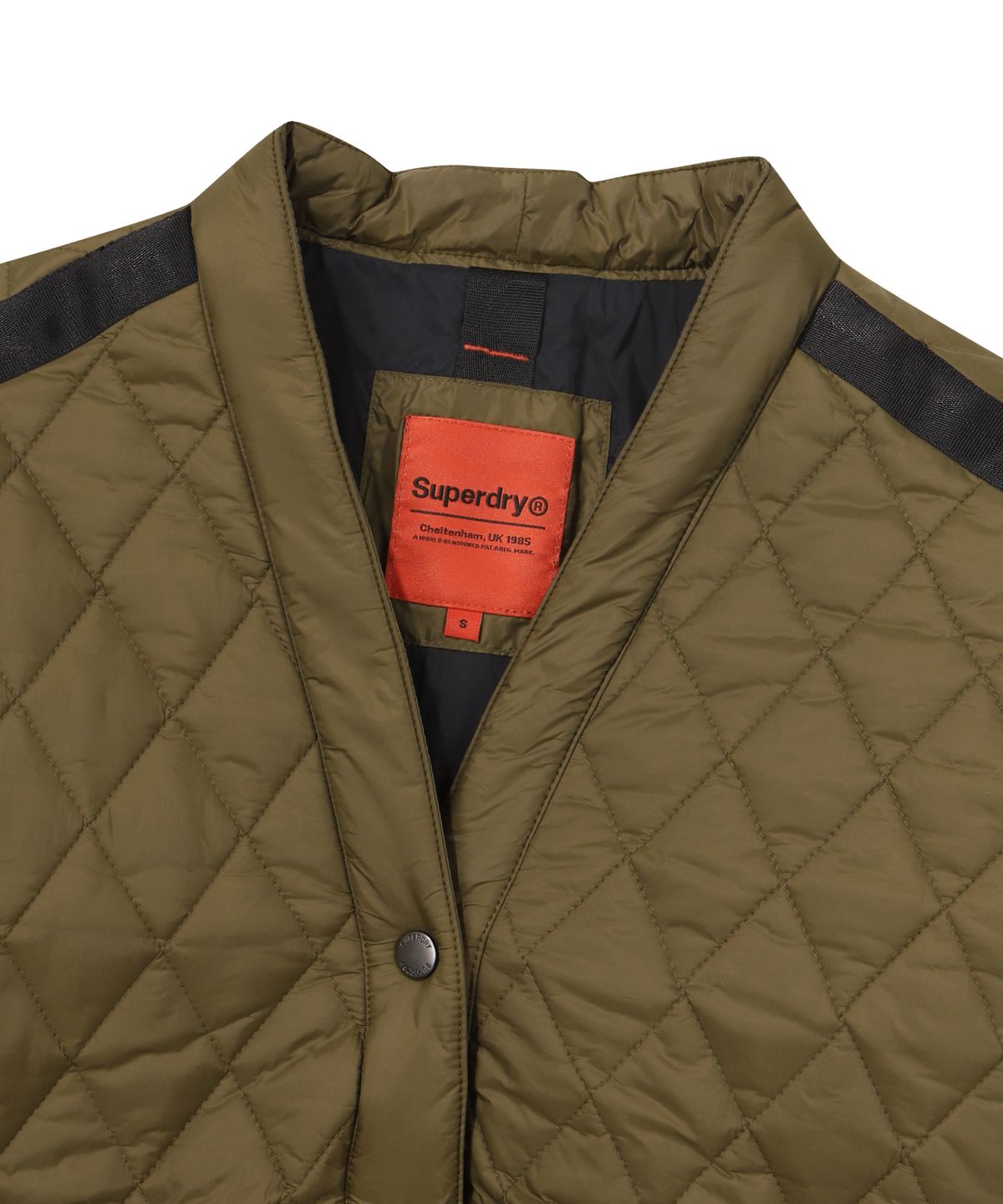 슈퍼드라이(SUPERDRY) W 퀄티드 숏 패딩 자켓 카키
