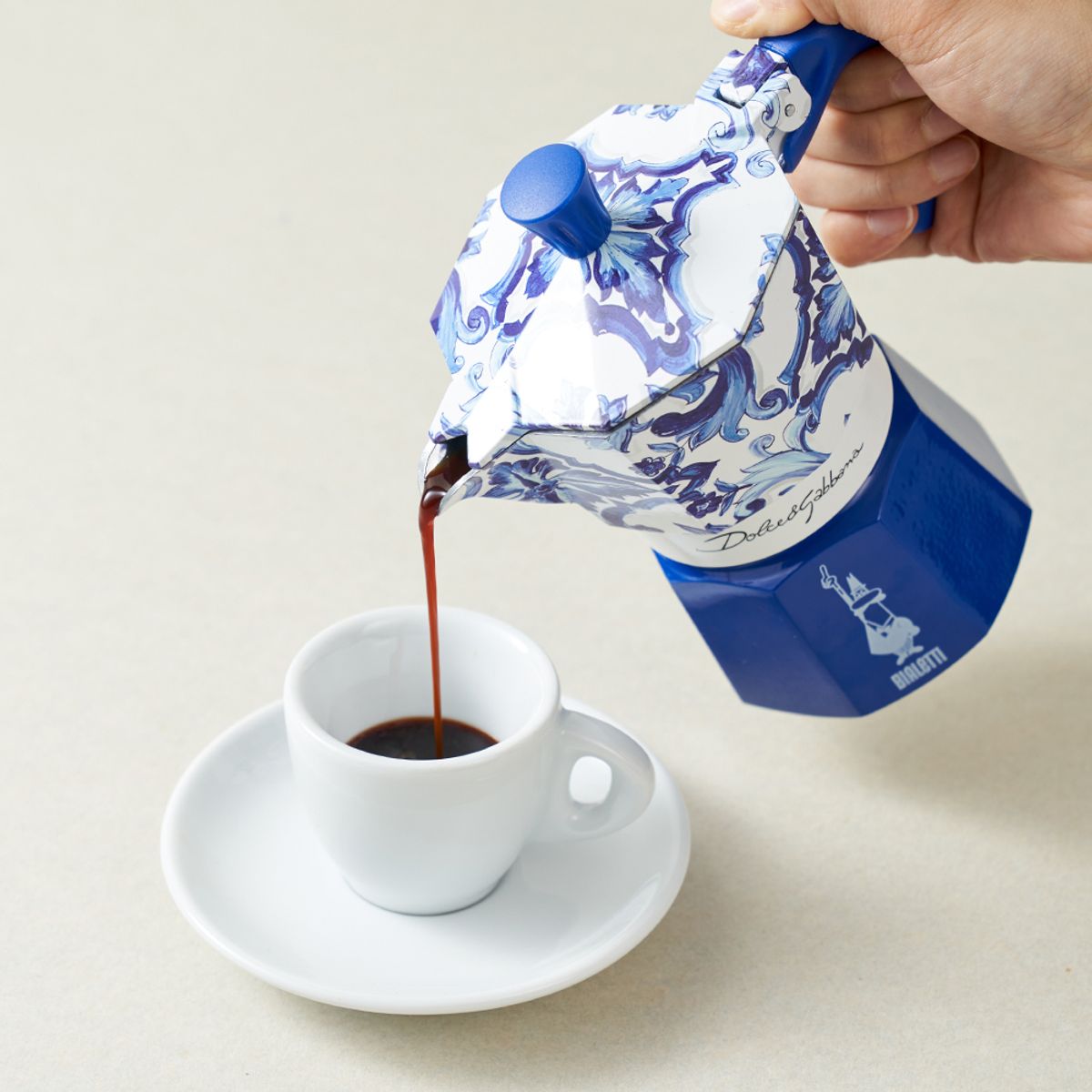 비알레띠(BIALETTI) 모카포트 돌체앤가바나 블루 3컵