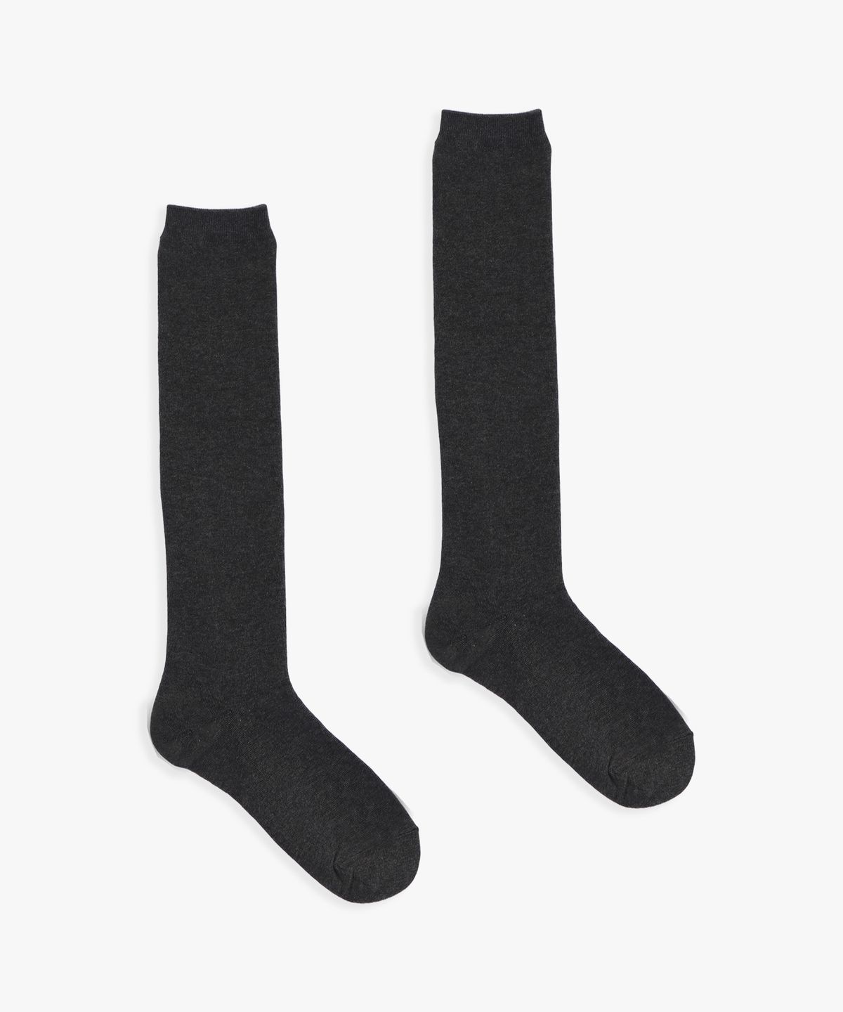 핑크파인애플(PINK PINEAPPLE) [2EA 1SET] BASIC KNEE HIGH SOCKS_CHARCOAL