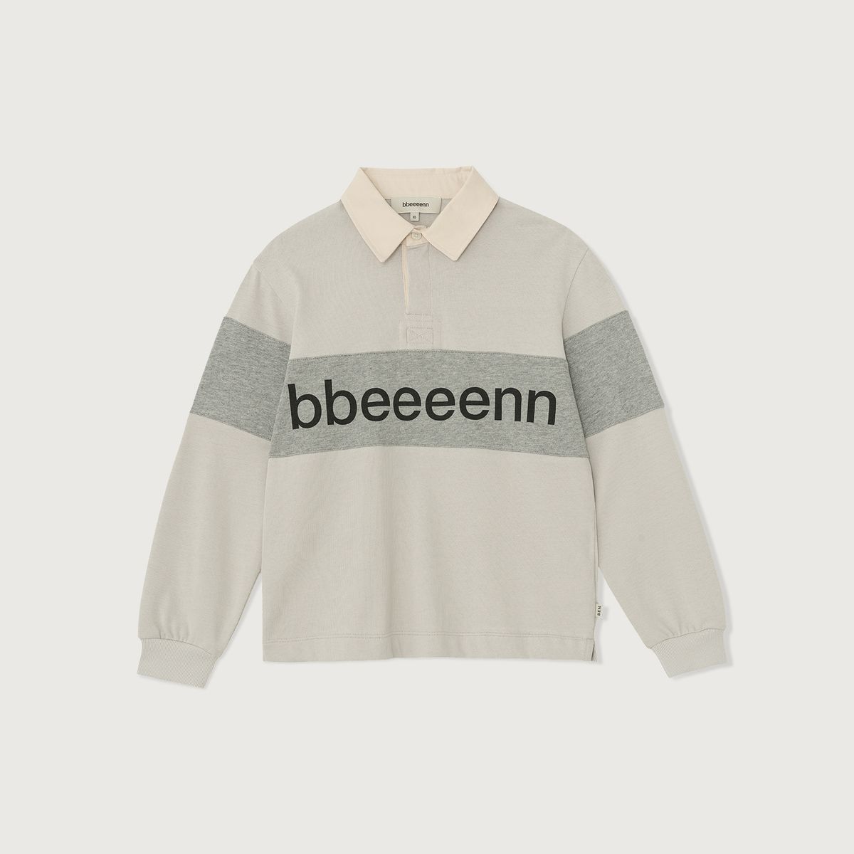 벤(BBEEEENN) 로고 럭비 셔츠_라이트 그레이