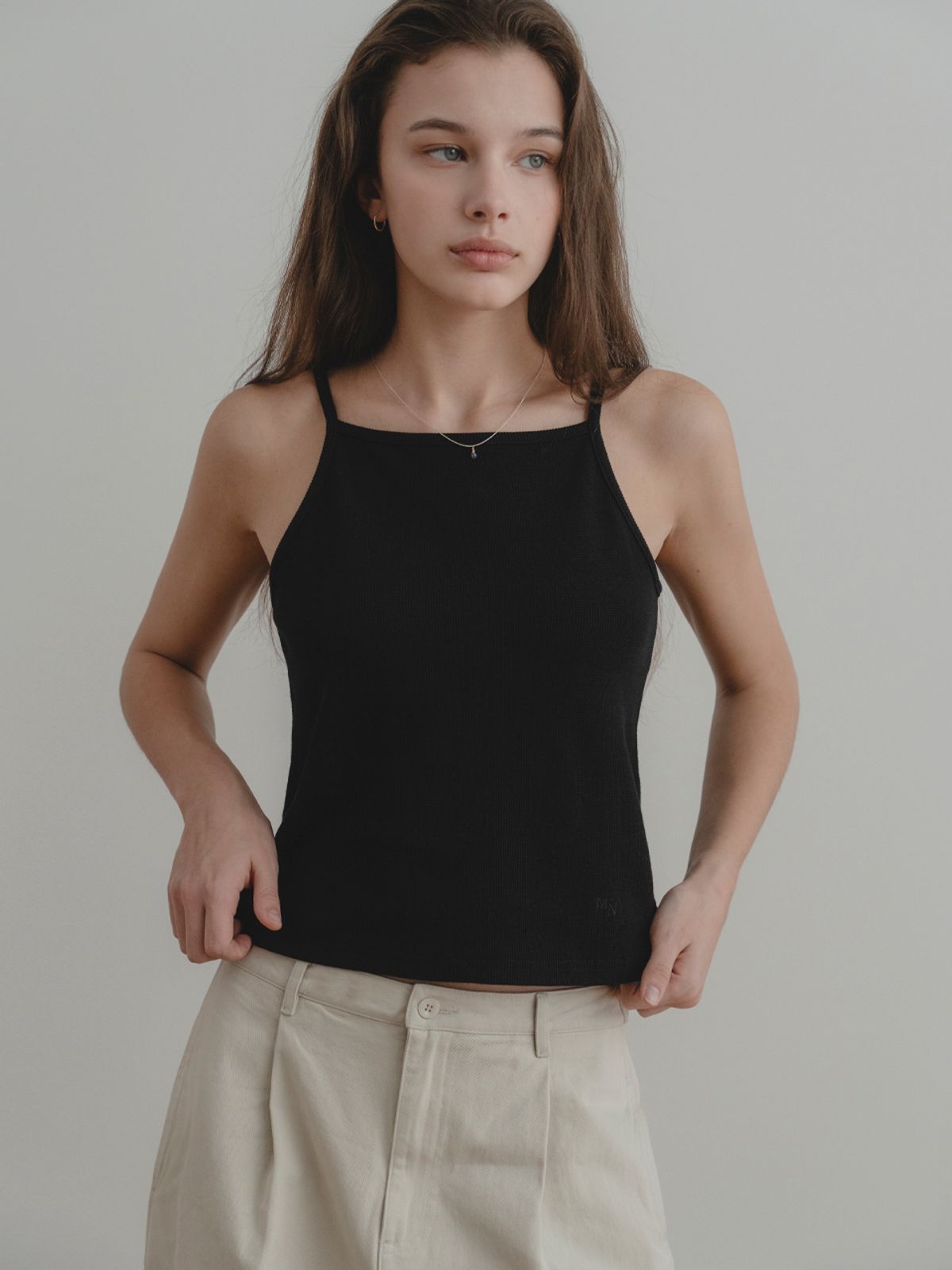 더미튼(THEMITTEN) [2nd] MN waffle sleeveless (black)
