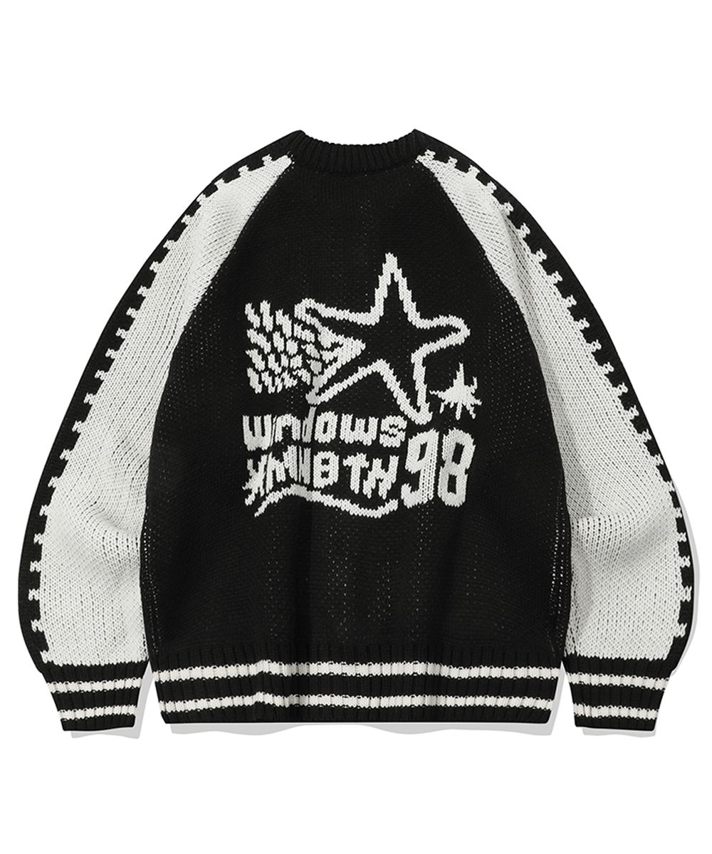 ★MAINBOOTH★Windows 98 Sukajan Sweater(BLACK)★正規品/人気 MUSINSA | MAINBOOTH Windows 98 Sukajan Sweater(BLACK)