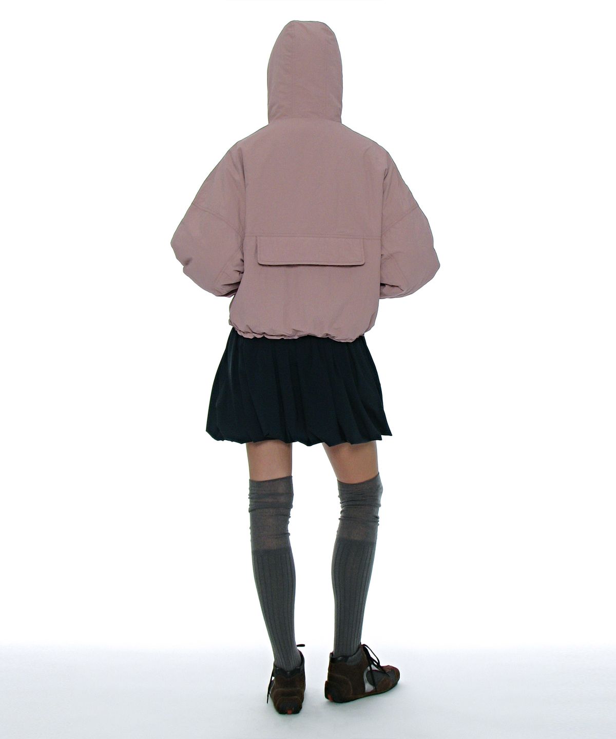 파르티멘토 우먼(PARTIMENTO WOMEN) 리버시블 후디드 윈드브레이커_차콜