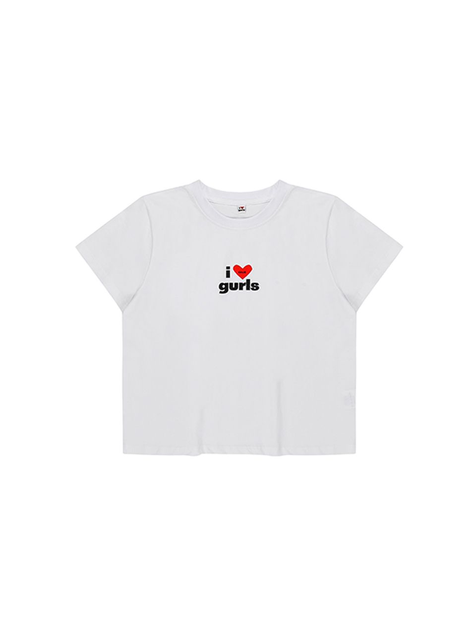 ◆as if calie◆ LOVE GURLS GRAPHIC CROP TSHIRT WHITE CA25BST Designer fashion, Seoul-fully created | W Concept
