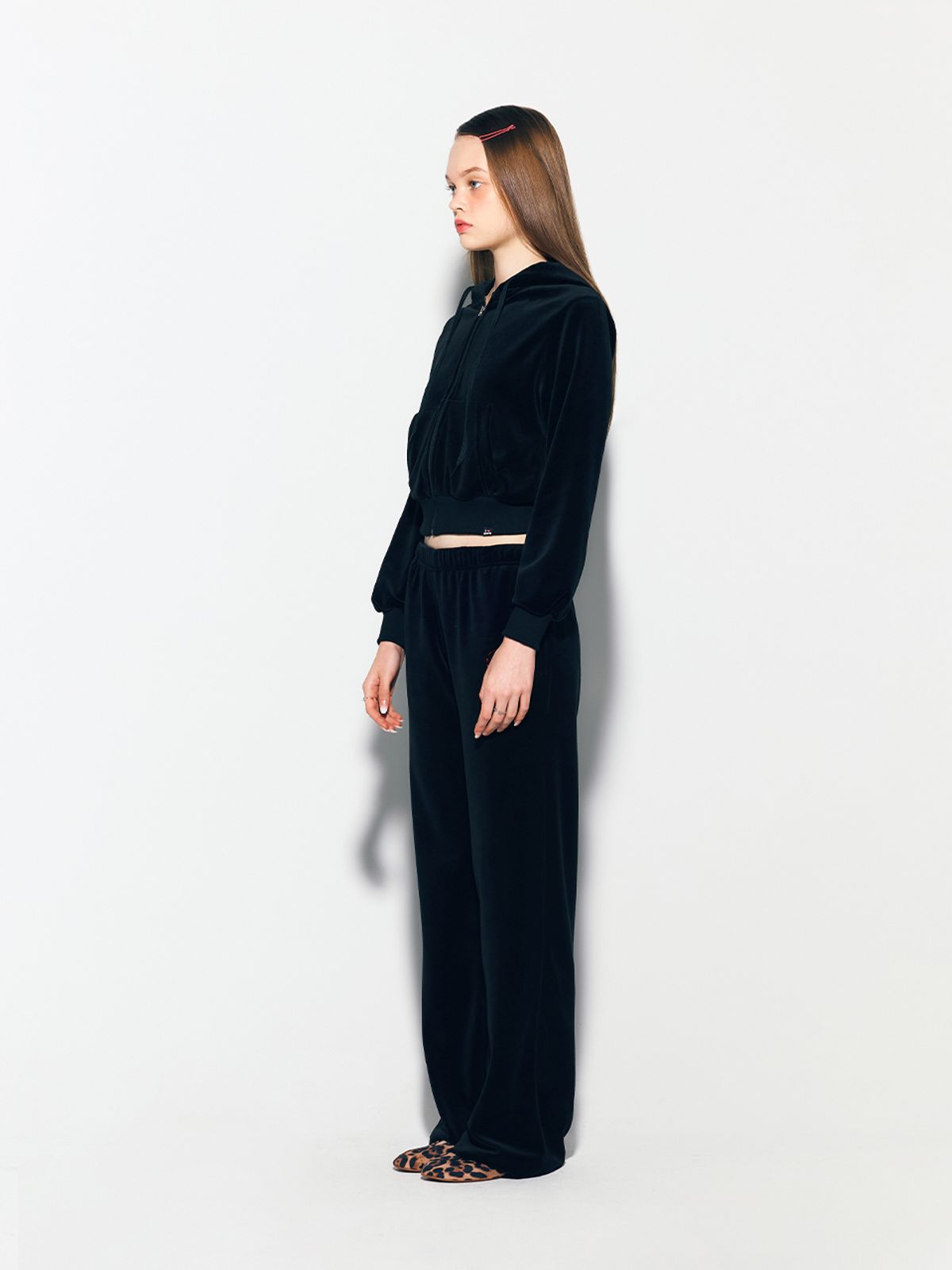 에즈이프 캘리(ASIF CALIE) GURLS BASIC TERRY HOOD ZIPUP BLACK