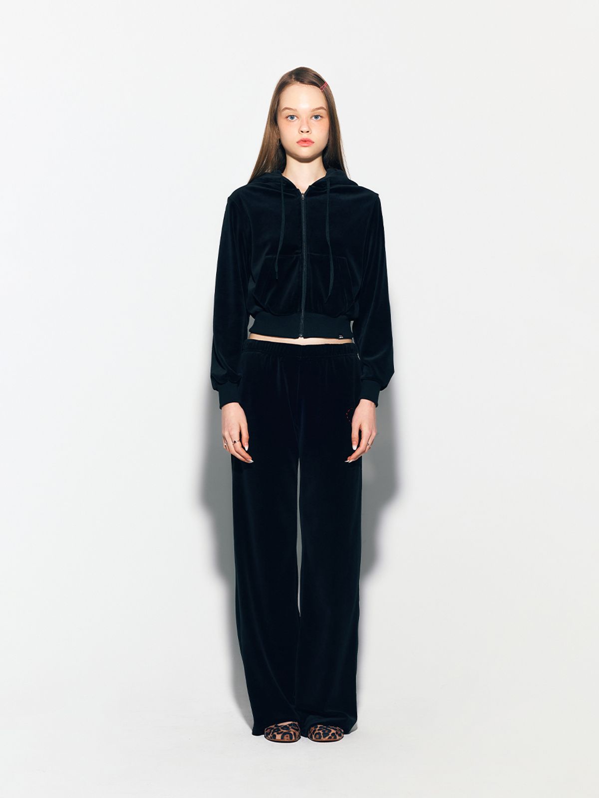 에즈이프 캘리(ASIF CALIE) GURLS BASIC TERRY HOOD ZIPUP BLACK