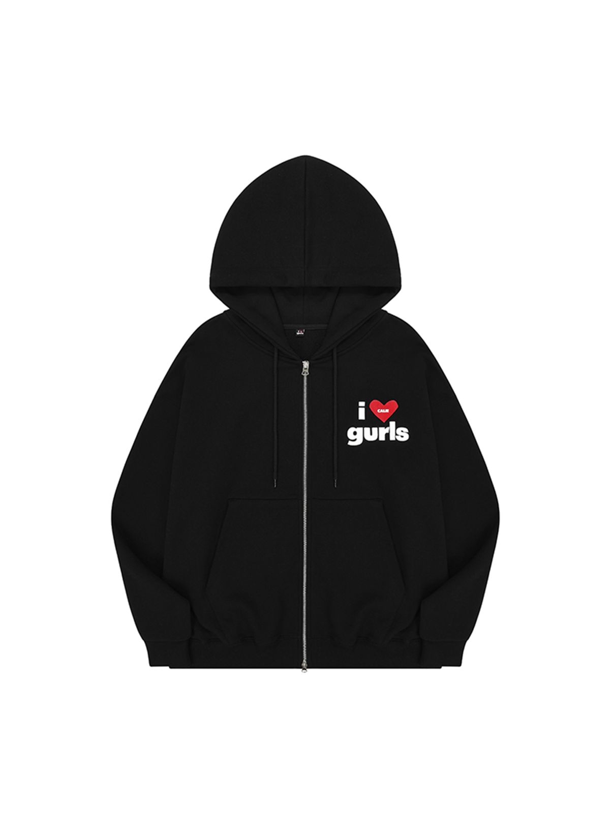 에즈이프 캘리(ASIF CALIE) GURLS OVERSIZED HOOD ZIPUP BLACK