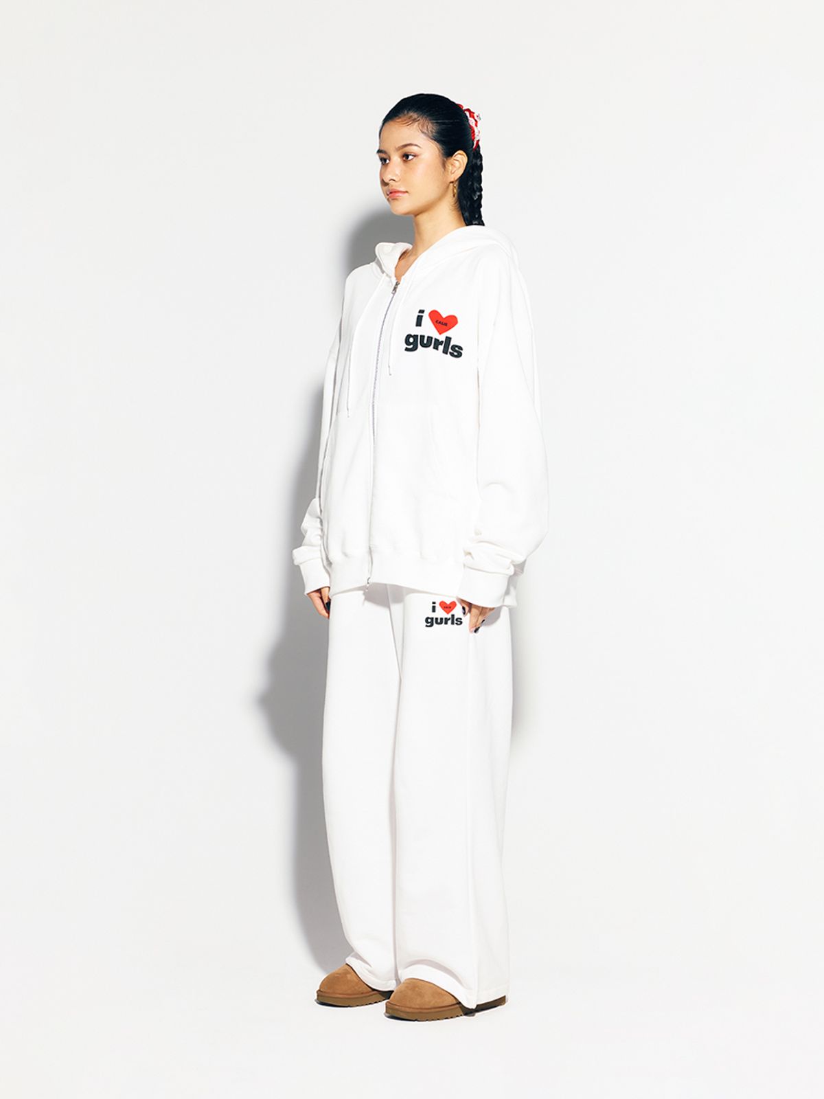 에즈이프 캘리(ASIF CALIE) GURLS OVERSIZED HOOD ZIPUP WHITE